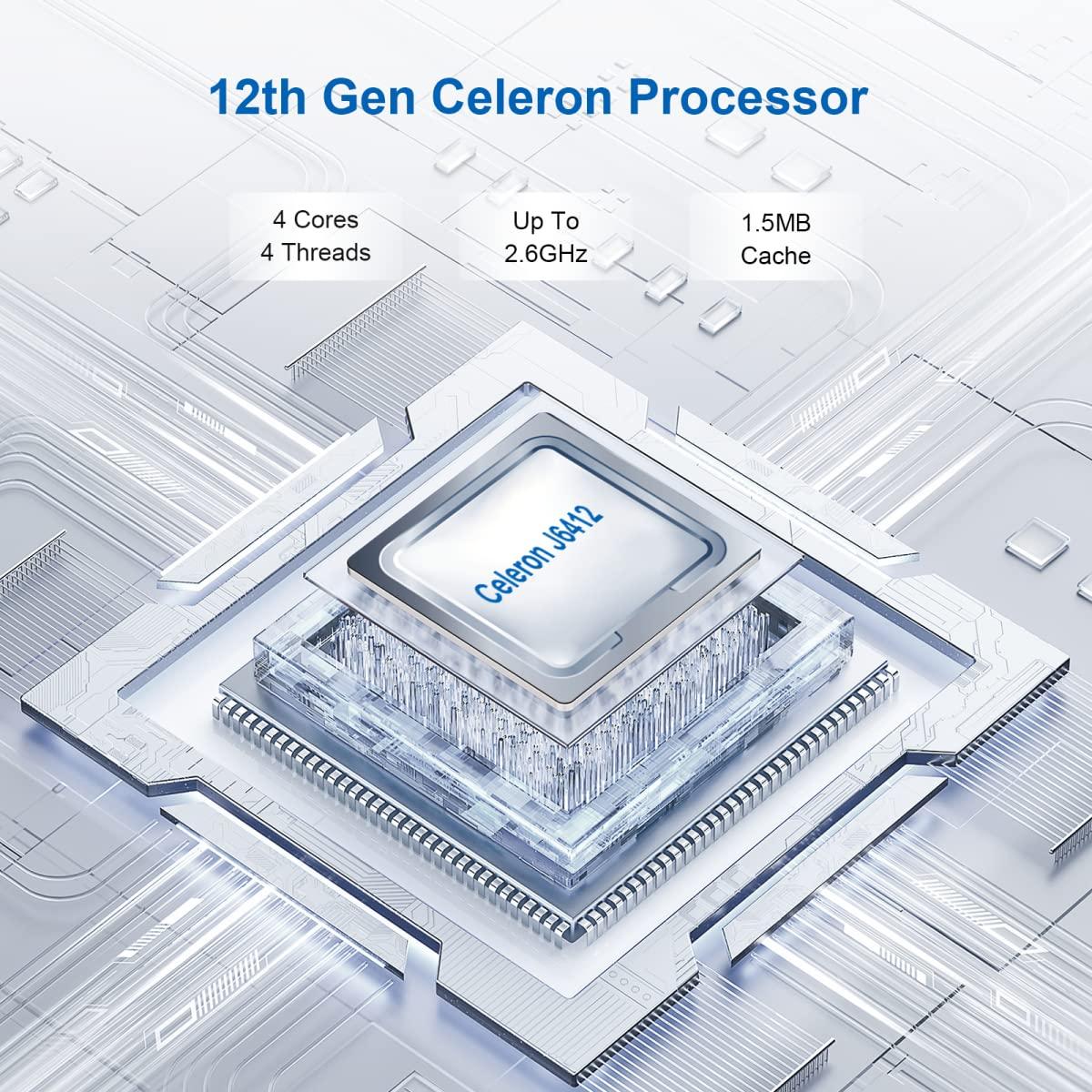 BASOARO BASOARO Mini Desktop PC, Industrial PC Fanless Win 11 Pro, Celeron J6412, 8G RAM 512G SSD 1TB HDD, 2*RS232 COM, Dual LAN, 1*DP, 2*HD, Triple Display, 4K, WiFi, Dual Band WiFi, Mini PC Fanless