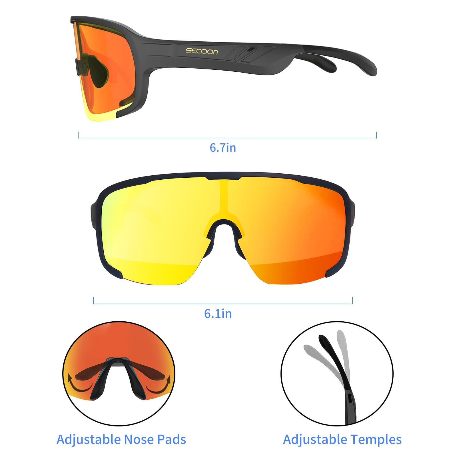 SECOON SECOON Bluetooth Safety Sunglasses for Men & Women, Sport Smart Glasses with Open Ear Audio, UV Protection & 7H Playtime Wireless Bone Conduction Glasses for Music Playing, Cycling, Running