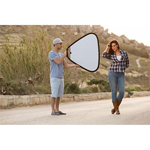 Lastolite Manfrotto 30\" TriGrip Collapsable Triangular Reflector, Built-In Handle, Sunlite/Softsilver