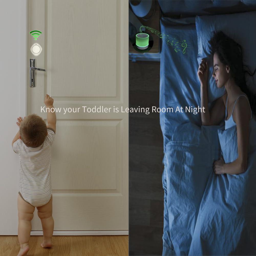 HOIDURY Door Alarms for Kids Safety, Toddler Door Alarm, Window Alarm Sensor, Female Voice Prompt,14 Melodies 3 Volume Levels Mute Mode LED Indicator, 3 Vibration Sensors+1 Magnetic Sensor+1 Receiver