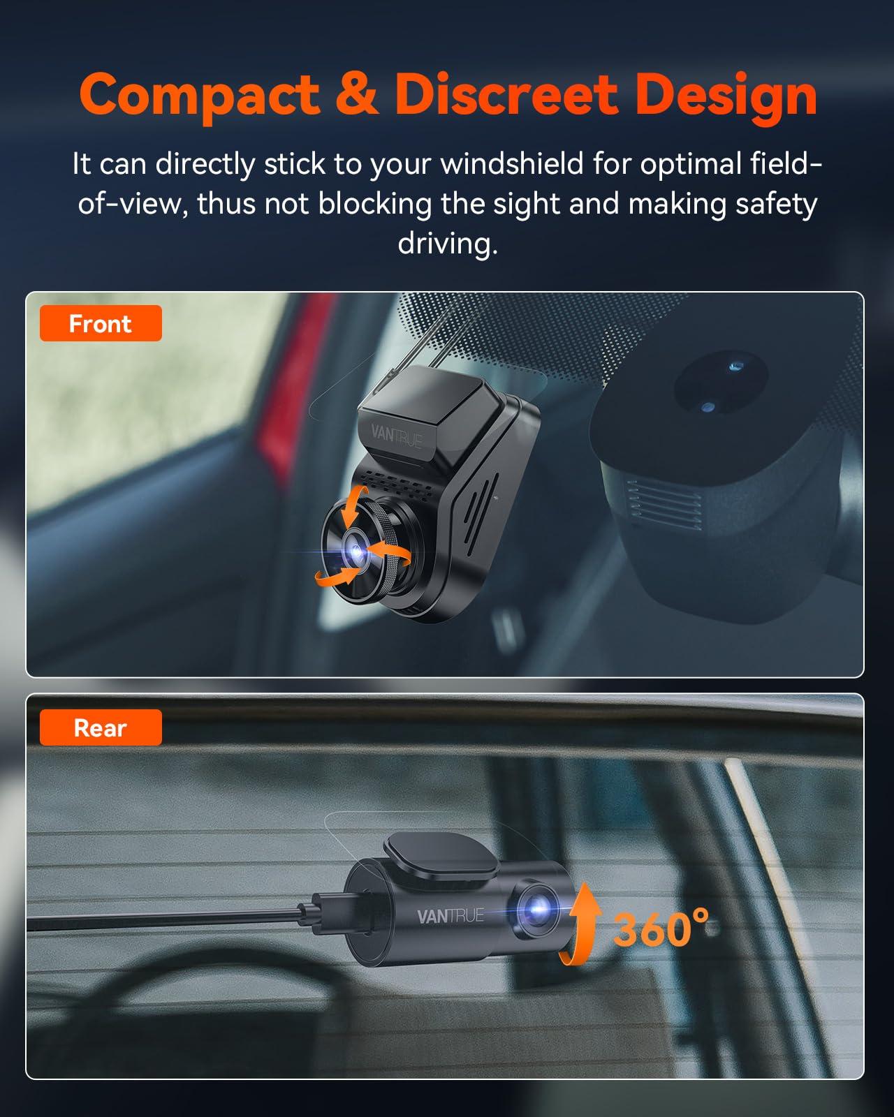 VANTRUE Bundle: Vantrue S1 PRO Dual Dash Cam + Vantrue CPL Filter Vantrue S1 Pro 2.7K Front and Rear 5G Wi-Fi Dash Cam, 1944P Dual Hidden Dash Camera for Cars, Super Night Vision, Motion Detection