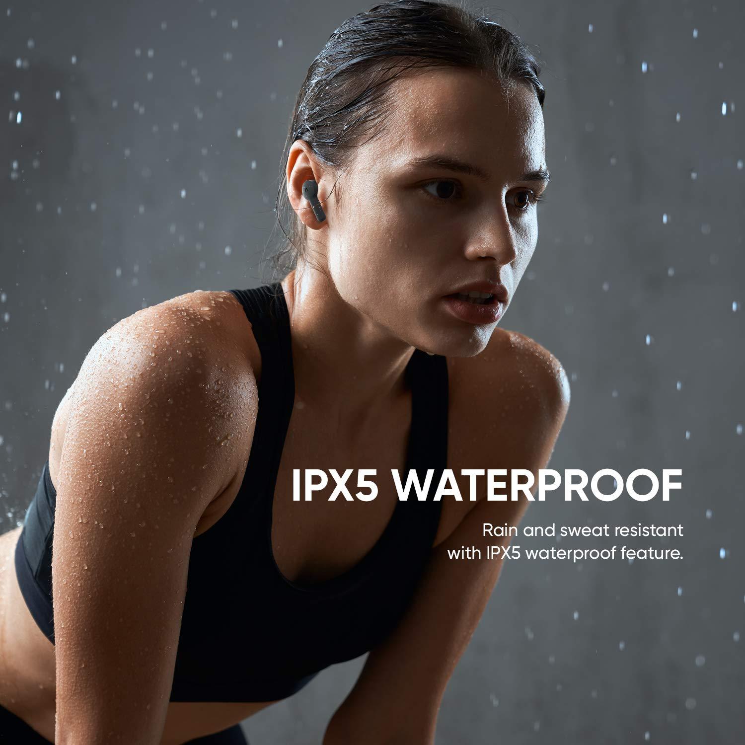 ABKO ABKO Active Noise Cancelling True Wireless Earbuds ANC Bluetooth Headphones in-Ear USB-C Wireless Charging with Microphone Built-in Mic EC10 Black