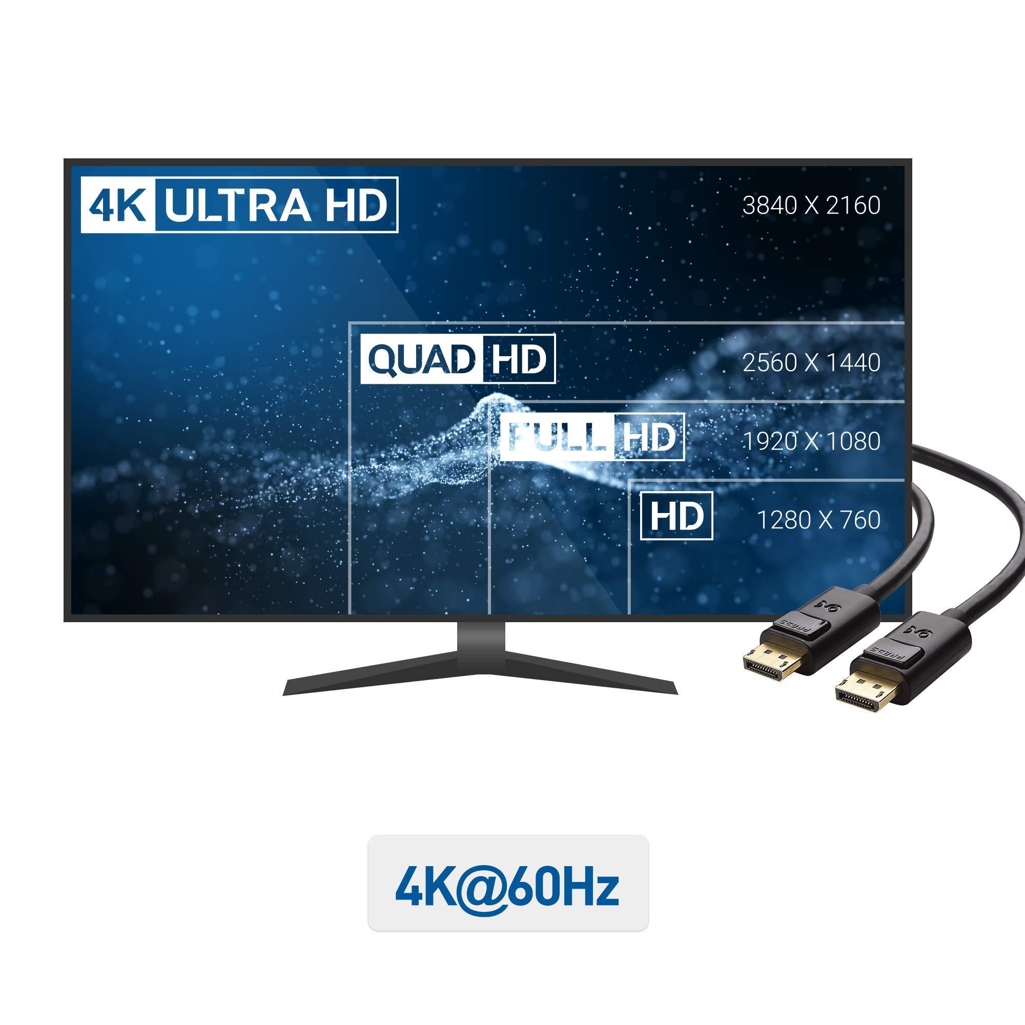 Cable Matters Cable Matters HDMI to DisplayPort Adapter (HDMI to DP Adapter) with 4K Video Resolution Support & DisplayPort to DisplayPort Cable (DP to DP Cable) 6 Feet