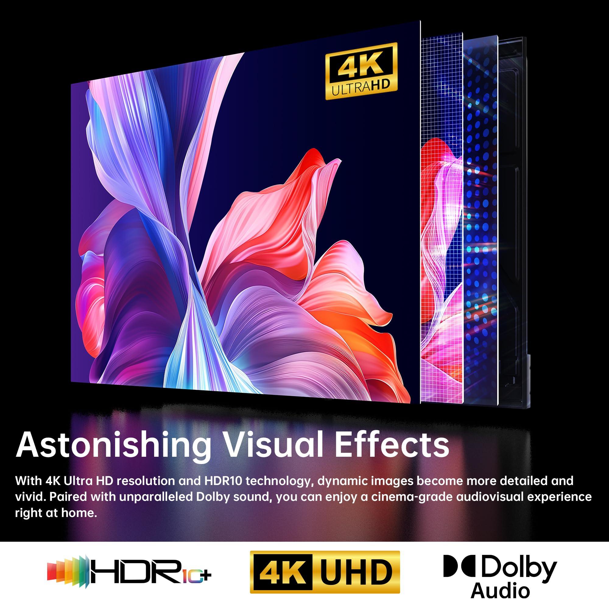 Horion Horion 55-inch Smart TV (55P6D,2025) - 4K UHD LED TV P6D Series with WebOS 22, Ultra Slim Television with Mega Contrast, HDR10, MEMC, Dolby Atmos - Streaming Live TV, Bluetooth, Hdmi, WiFi