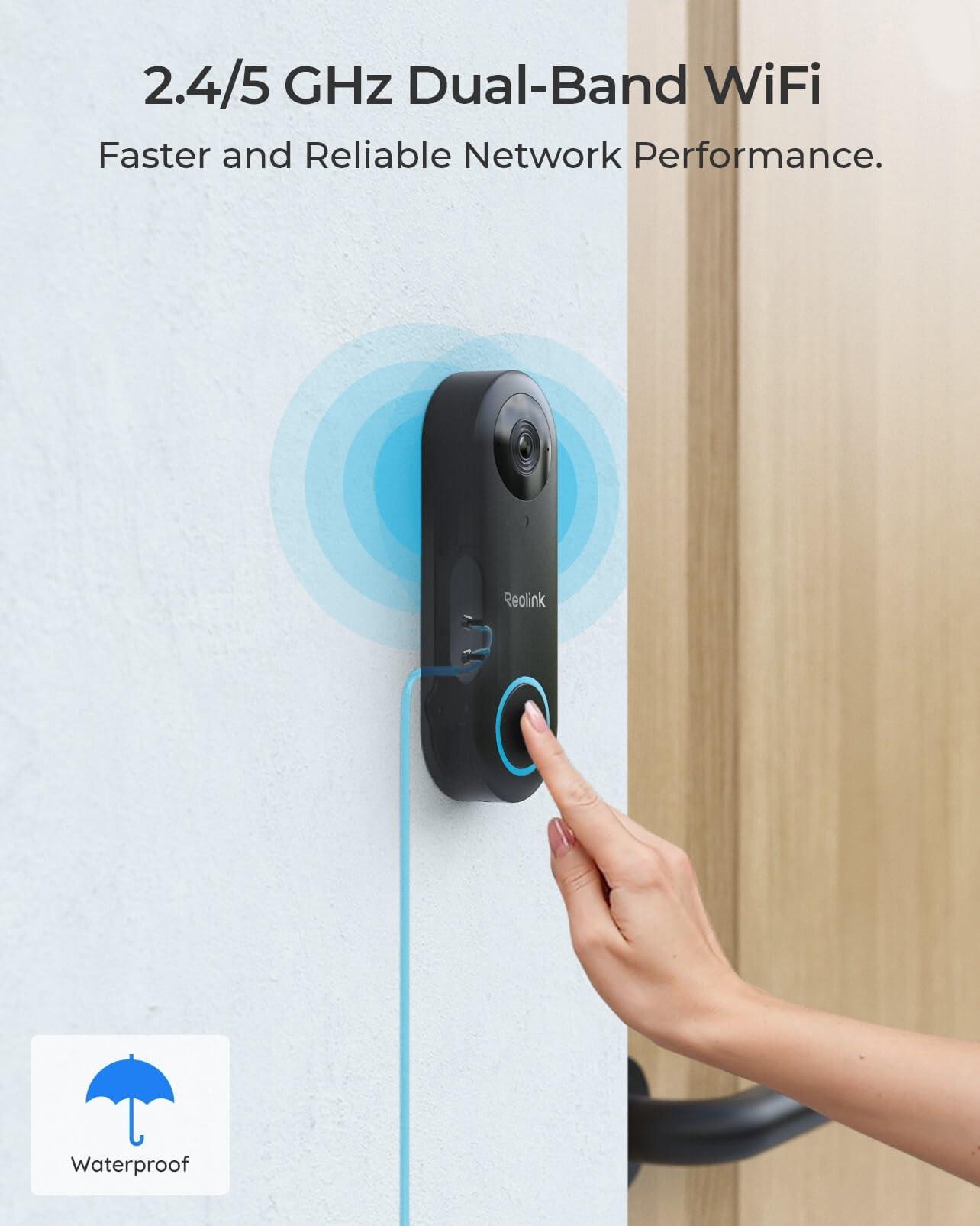 REOLINK REOLINK Doorbell Camera Bundle with E1 Pro 4MP Indoor Camera,Remote Control in One App, No Subscription Fee, Local Storage, Works w/Goodle Assistant
