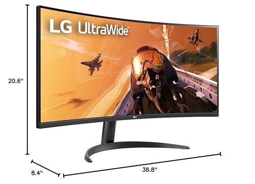 LG LG 34WP60C-B 34-Inch 21:9 Curved UltraWide QHD (3440x1440) Gaming Computer Monitor with 160Hz sRGB 99% Color Gamut and HDR 10, AMD FreeSync Premium and 3-Side Virtually Borderless Screen Tilt,Black