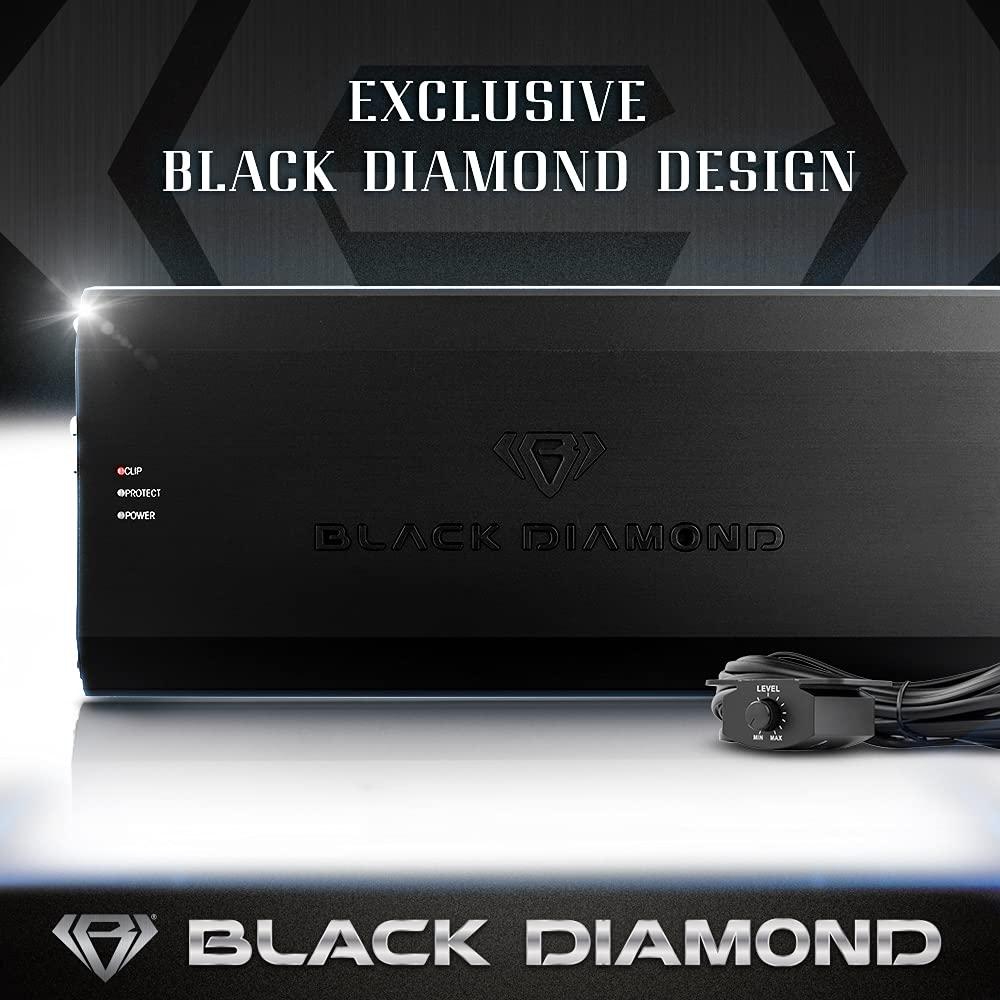BLACK DIAMOND Black Diamond DIA-P1500x1D Car Audio Amplifier Class D 1 Channel Monoblock Amp 1500 Watts RMS, Remote Level Control Included