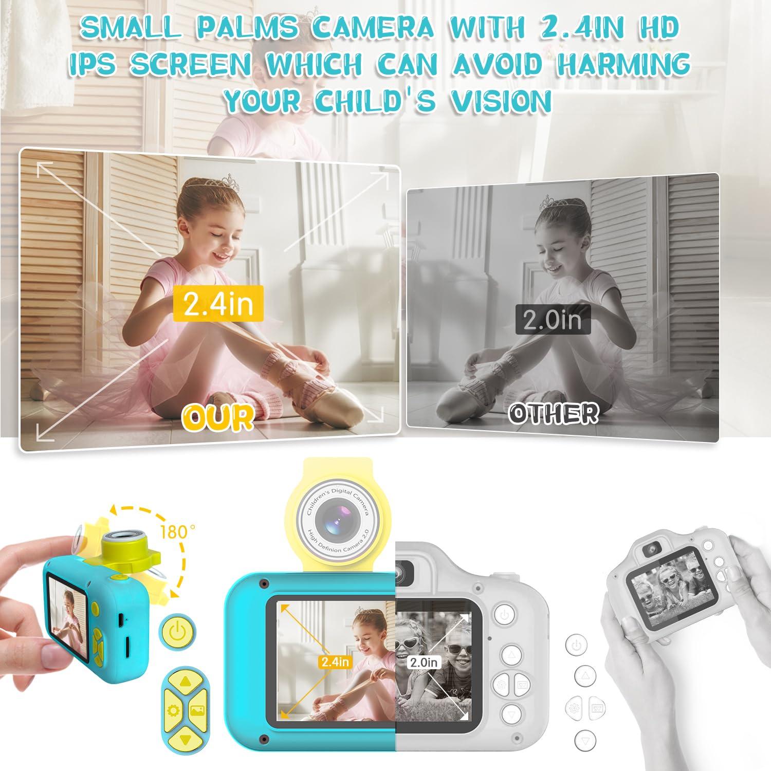 ARNSSIEN ARNSSIEN Kids Camera, Toddler Kid Digital Camera with 180Flip Lens & 2.4in IPS Screen, Birthday Festival Gifts Present Toy for 4 5 6 7 8 9 10 11 Year Old Girls/Boys, 32 GB Card Included, X101