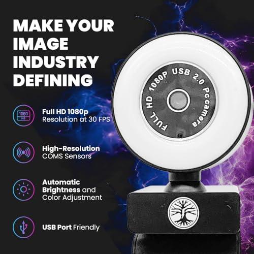 Abel Gaming Live Streaming Kit- Perfect for Streaming Video Games on Twitch, YouTube, Podcasts and Working from Home. includes 1920x1080p Webcam, Professional USB Microphone, and One LED Multi-Color Light