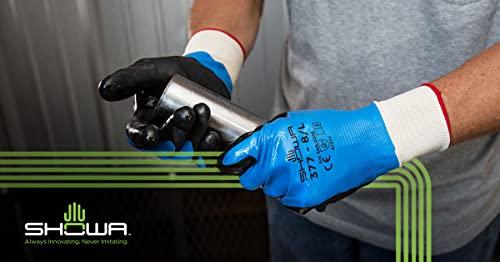 SHOWA SHOWA 377M-07 Nitrile Foam Coating on Nitrile Glove with Polyester/Nylon Knit Liner, Medium (Pack of 12 Pairs)