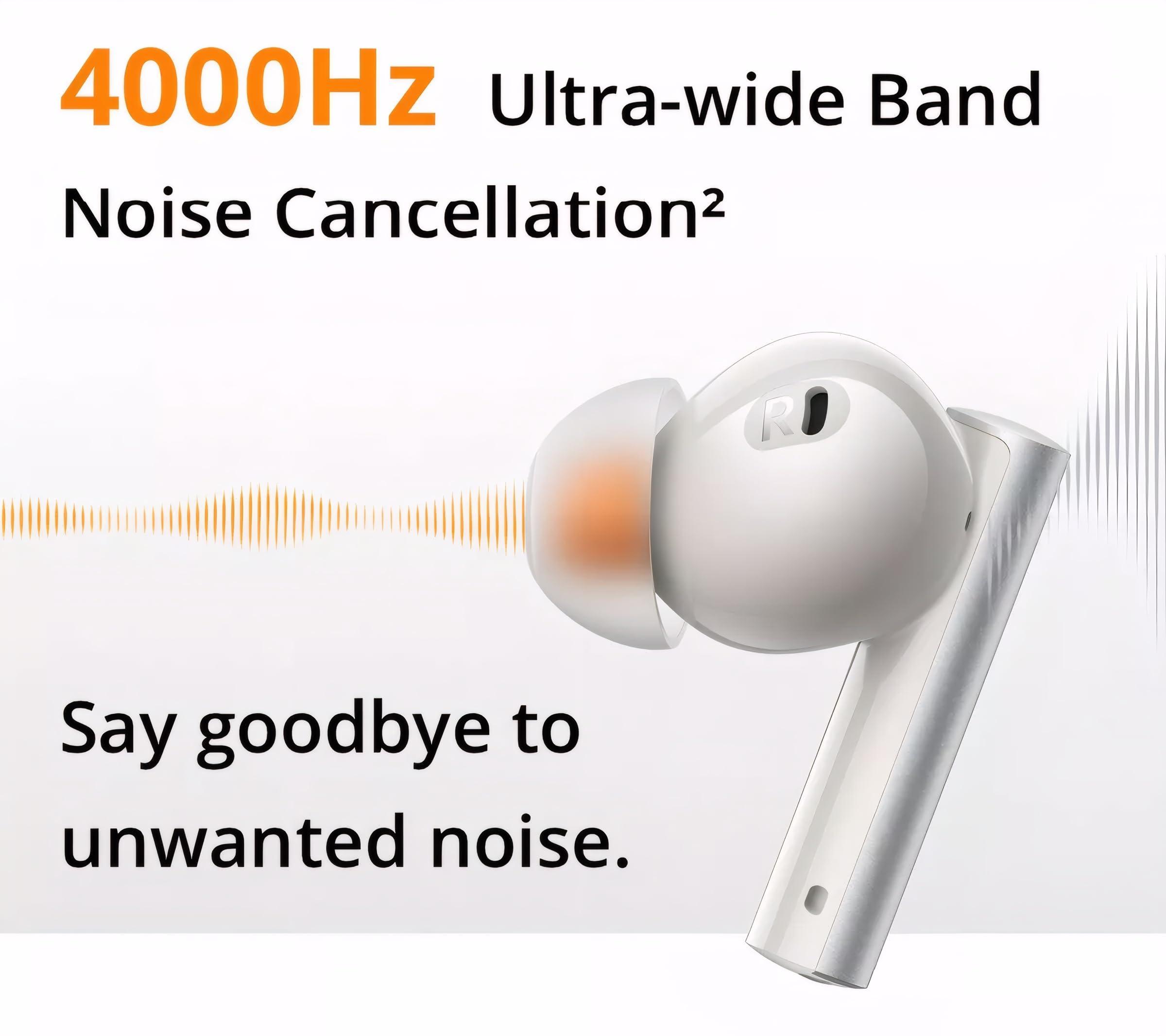 realme realme Air 6 True Wireless Earbuds, 50dB Active Noise Reduction, Hi-Res Sound, LHDC, 12.4mm Dynamic Bass Driver, 6 Mics Clear Call, 40H Battery, Bluetooth 5.3, IP55 Water Resistance - (Green)