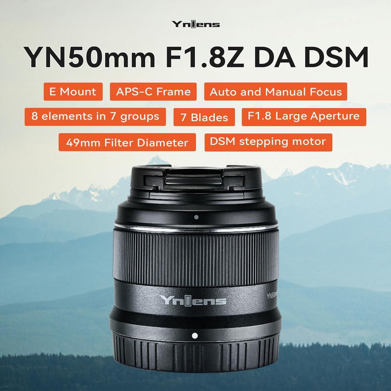 YNLENS YONGNUO YN50mm F1.8Z DA DSM Lens for Nikon Z Mount Mirrorless Cameras APS-C Autofocus Prime Lens
