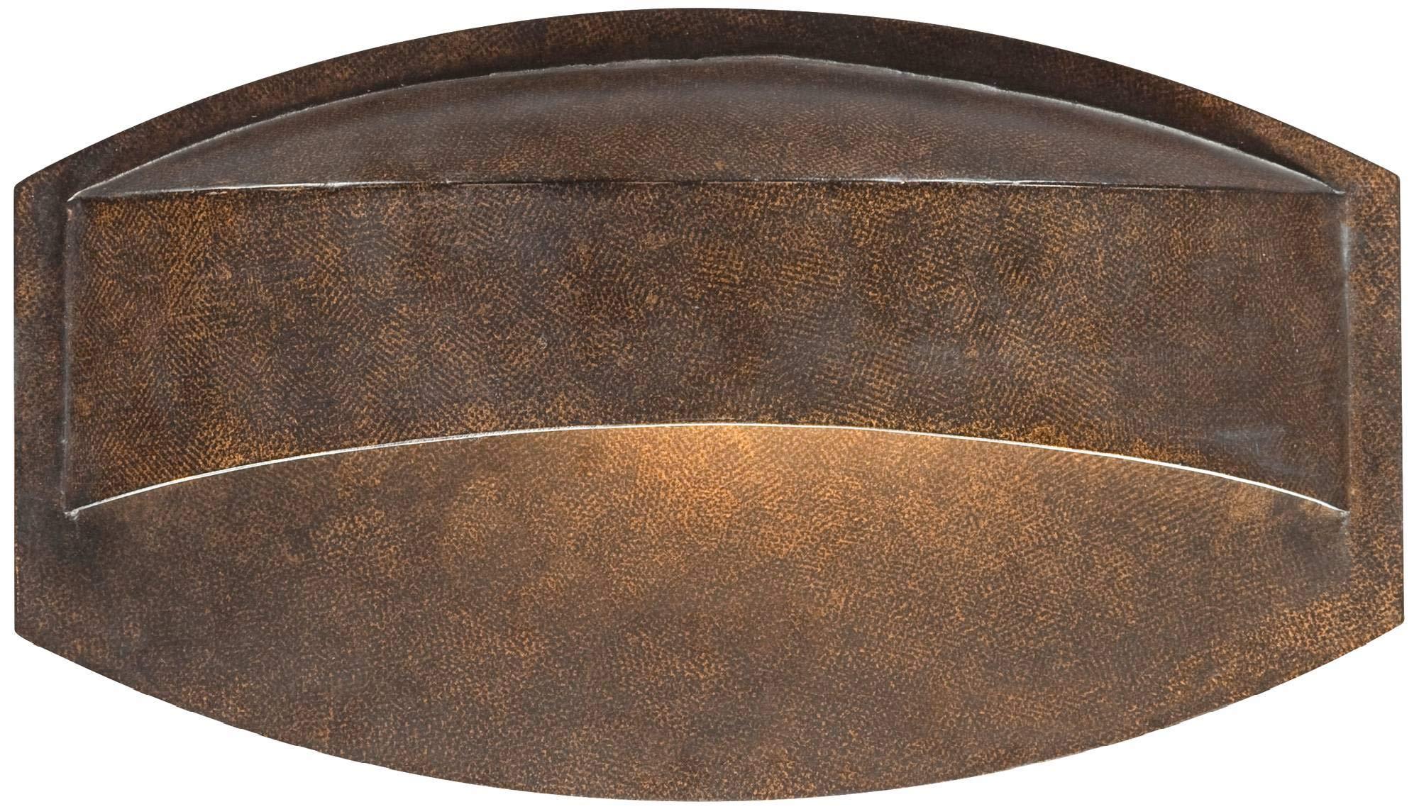 Possini Euro Design Possini Euro Design Xane Modern Outdoor Wall Light Fixture Halogen Bronze Metal 11\" Eyebrow Curving Frame Dark Sky Design for Exterior House Porch Patio Outside Deck Garage Front Door Garden Home