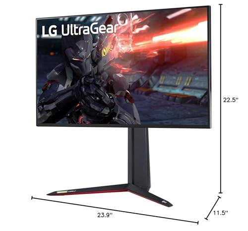 LG LG 27GN950-B UltraGear Gaming Monitor 27 UHD (3840 x 2160) Nano IPS Display, 1ms Response Time, 144Hz Refresh Rate, G-SYNC Compatibility, AMD FreeSync Premium Pro, Tilt/Height/Pivot Adjustable Stand