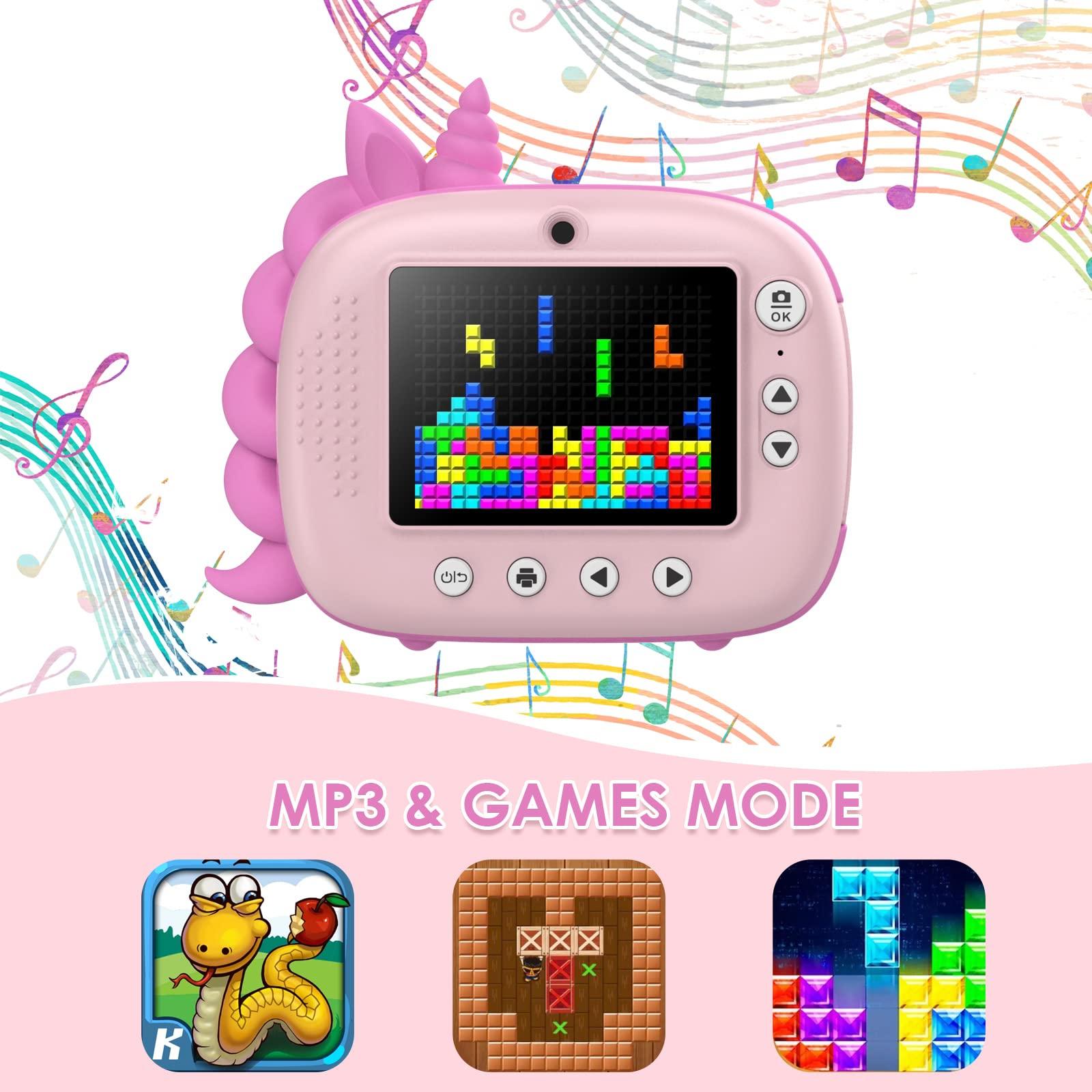 HiMont HiMont Kids Camera Instant Print, Selfie Digital Camera for Kids with Print Paper & 32G Card, 2.5K Video & Instant Print Camera with Color Pens for DIY, Fun Gift for Girls Boys 3-12 Years Old (Pink)