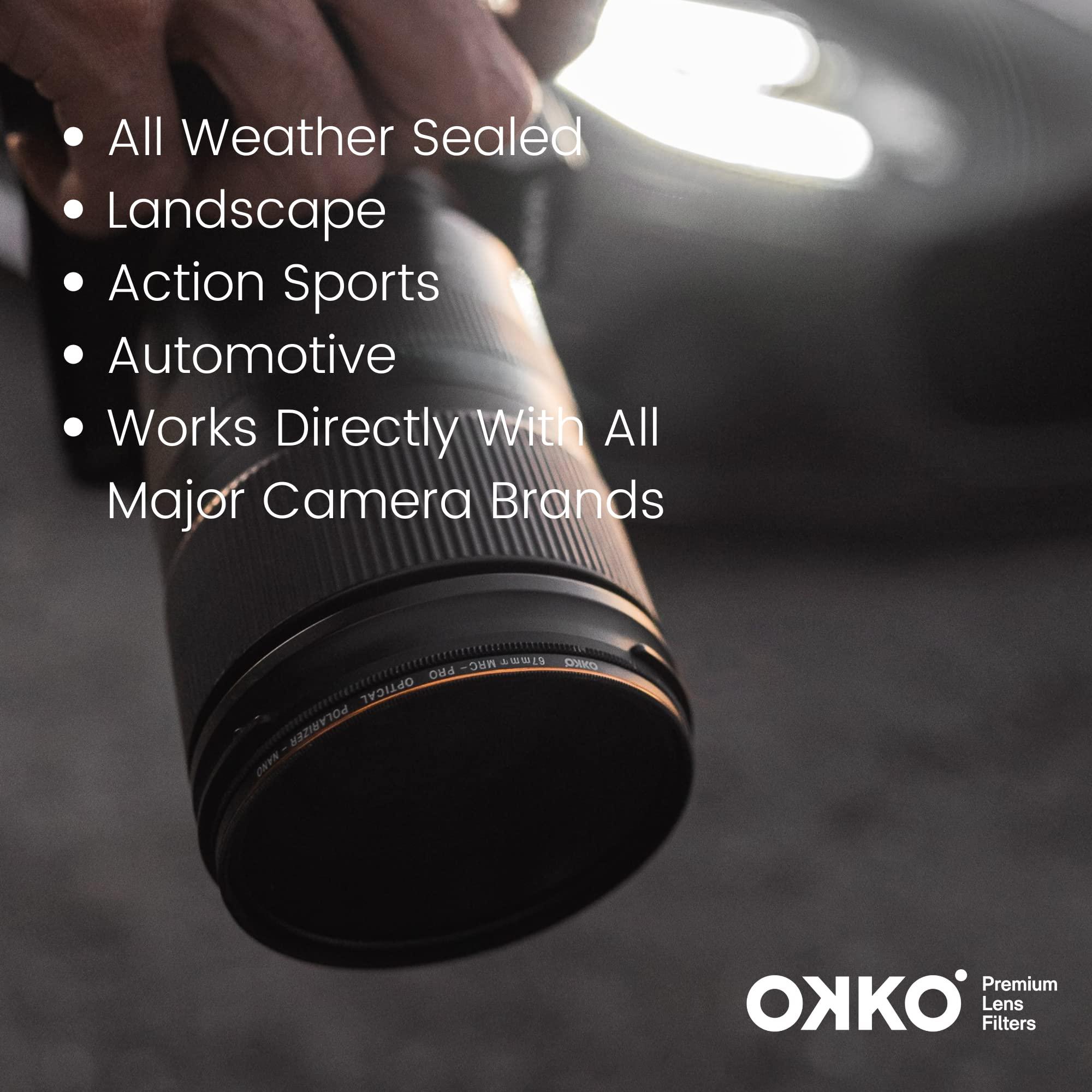 OKKO Okko Pro Range Circular Polarizer Filter for Perfect Photography, Adjustable Polarization, Compatible with All Major Brands, Color Saturation Lens Filter. Break it, we Replace it, Free - 46mm