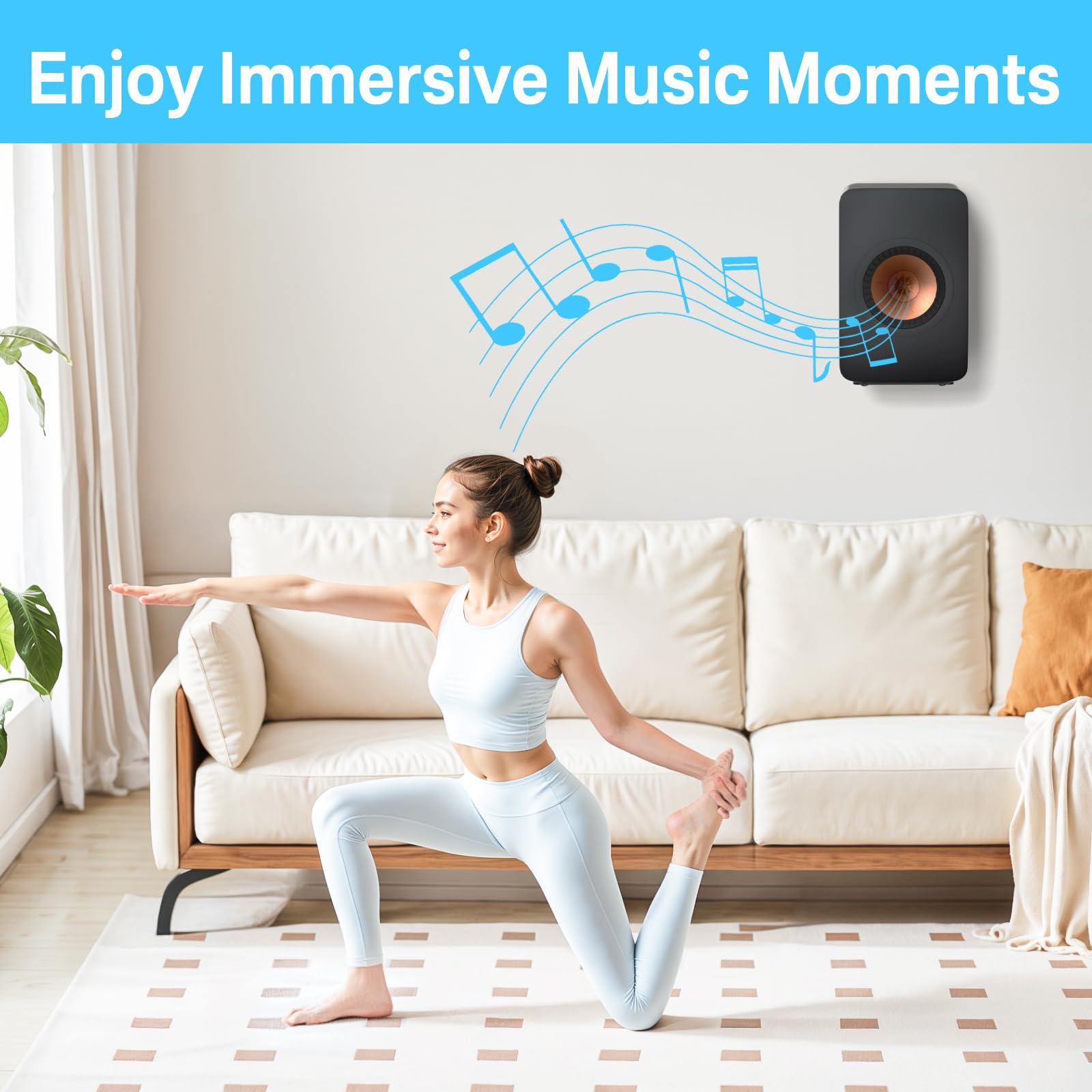 Aiweiwa Heavy-duty Speaker Wall Mount for KEF LS50 Wireless II Speaker Wall Mount Bracket for KEF LS50 Wireless II with Cable Clips for Space Saving Thickened Metal Wall Holder with Screws - Easy Installation