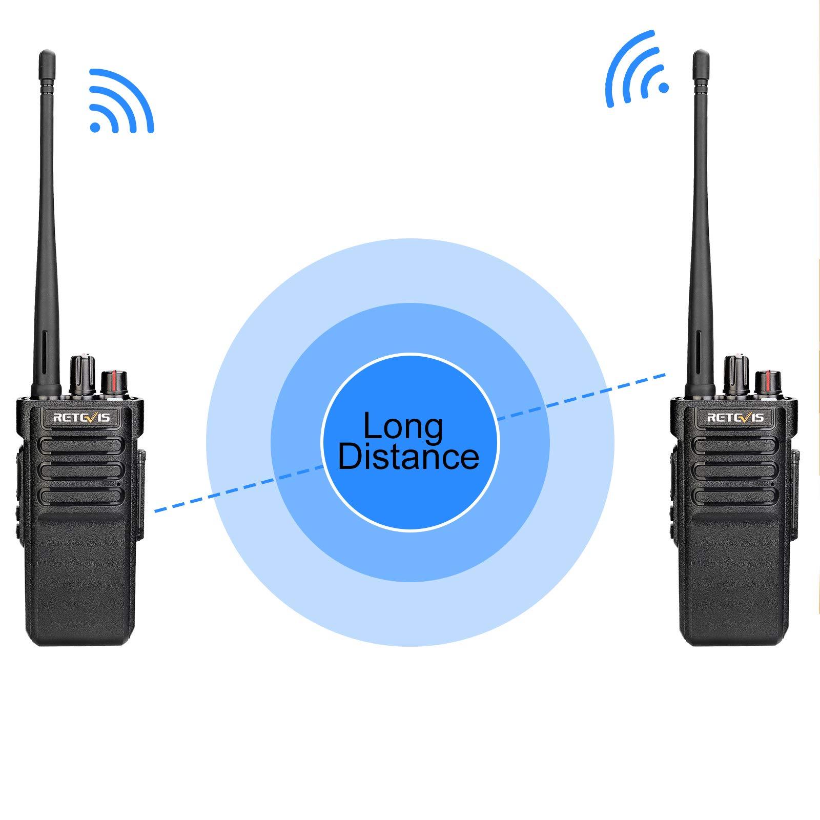 Retevis Retevis RT29 Walkie Talkies(6 Pack) with Earpiece(6 Pack), Long Range, Heavy Duty, 3200mAh Rechargeable,Emergency Alarm Two Way Radios with Charging Station, Waterproof Walkie Talkie Earpiece