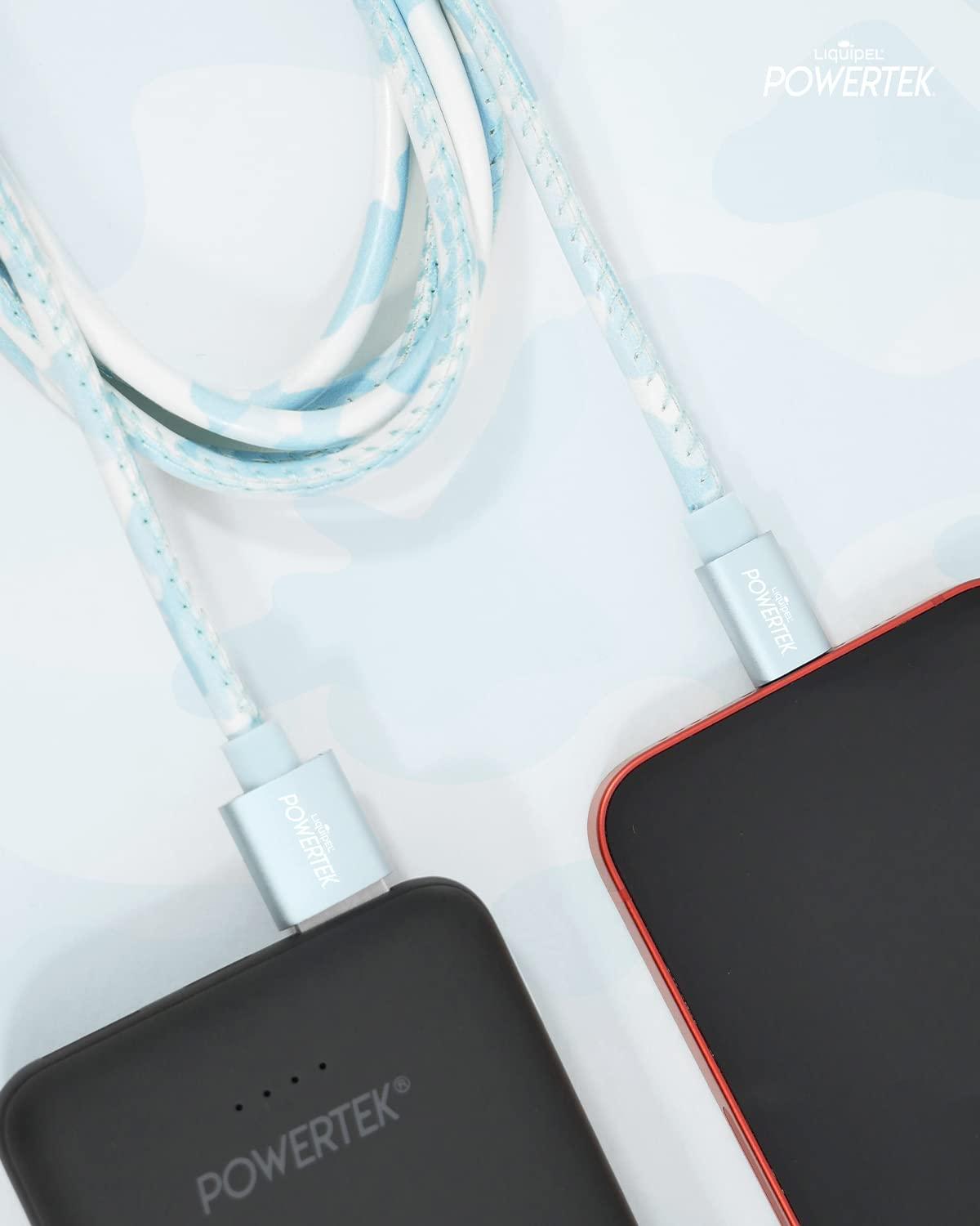 LIQUIPEL LIQUIPEL USB Type C Cable 6ft, USB A 2.0 to USB-C Fast Charger Extra Long Durable, Camo Color Cables (Blue)