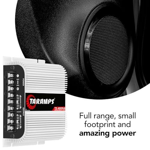Taramp's Taramps TS 400x4 400 watts RMS 4 Channels Full Range Car Audio Amplifier, 2 Bridged Channels, RCA Input Class D, Output Power, Multichannel Amplifier System, Small - TS400X4