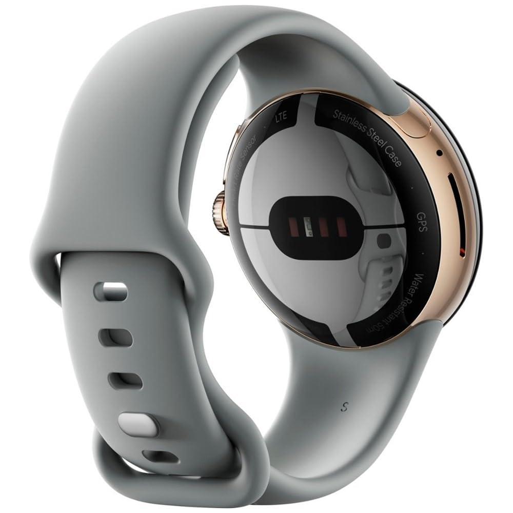 Google Google | Pixel Watch | Android Smartwatch with Fitbit Activity Tracking | Fitness and Sleep Tracker with Heart Rate Tracker | 41mm | Supports LTE (Gold case w/Hazel Active Band) (Renewed)