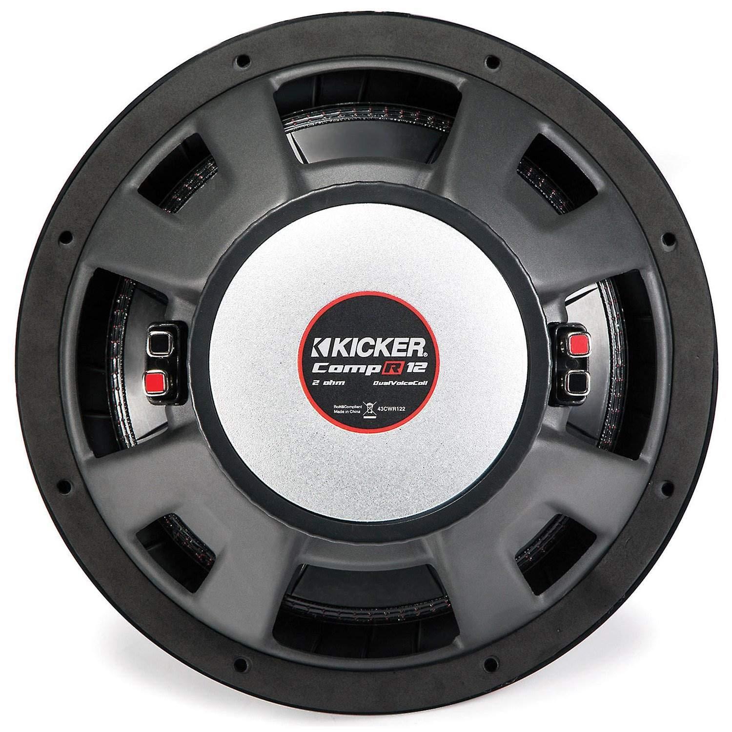 KICKER Kicker CompR12 12-Inch (30cm) Subwoofer, DVC, 2-Ohm, 500W
