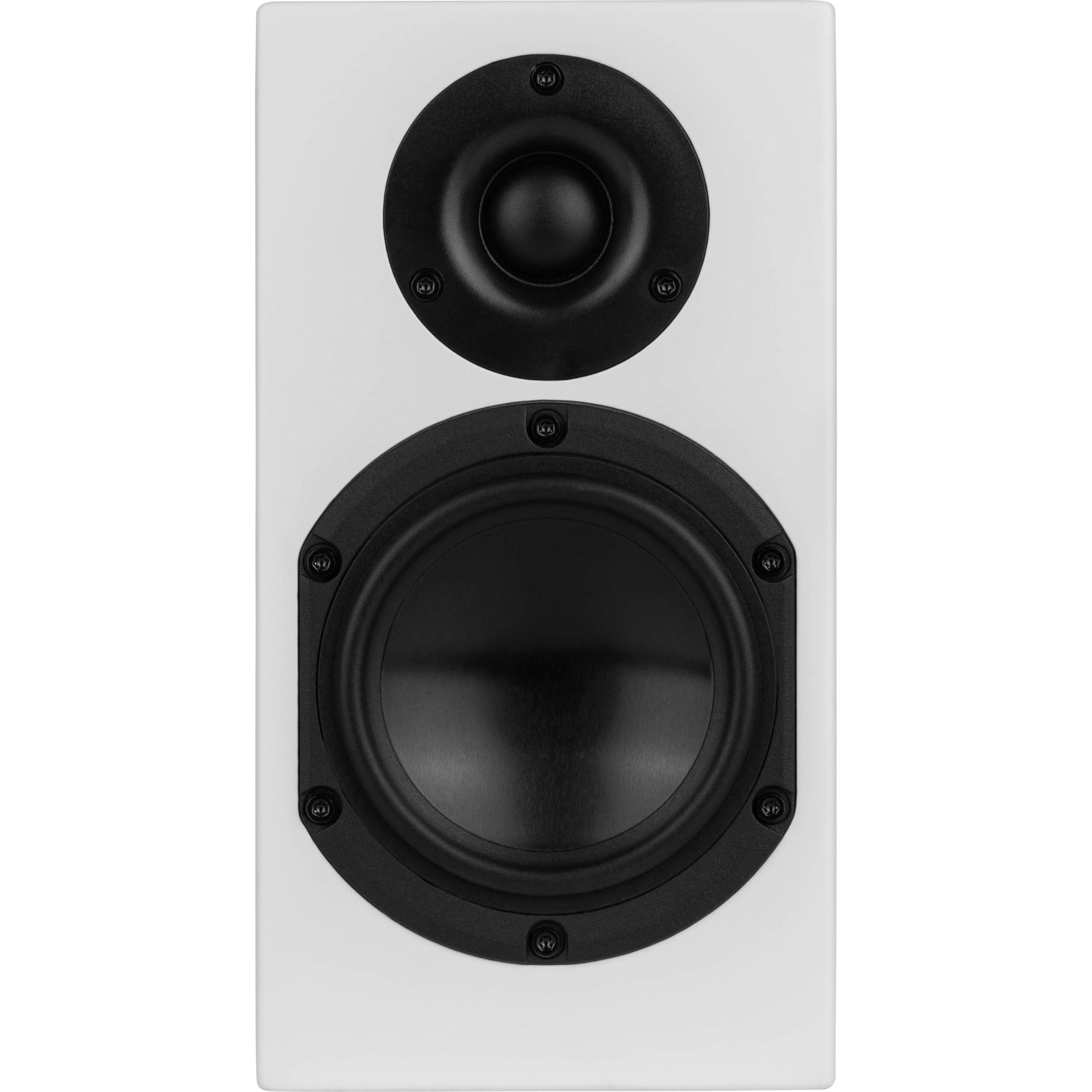 Dayton Audio Dayton Audio M4 Powered Desktop Speakers with Bluetooth and USB DAC | Remote Included | 150W Peak Power | Pair (White, 4in)