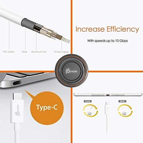 j5create j5create USB Type-C 3.1 to USB 3.0 Micro-B Cable- USB Type-C Male to USB 3.0 Micro-B Male Connector | USB 3.1 (10 Gbps) and USB 2.0 (480 Mbps) | 3 FT (90 CM) | Compatible with USB Type-C Devices