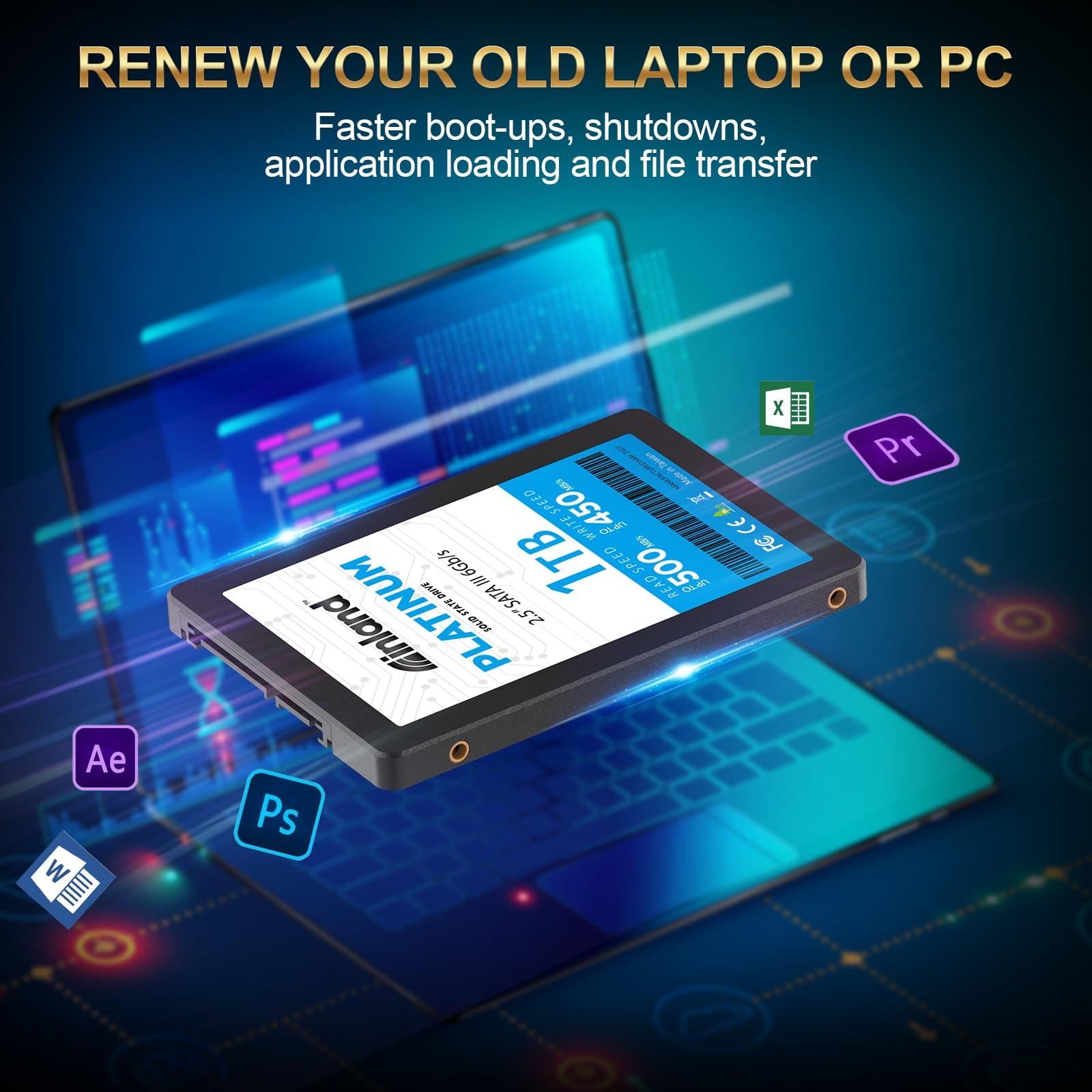 INLAND INLAND Platinum 1TB SSD SATA III 6Gb/s 2.5" 7mm TLC 3D NAND Internal Solid State Drive (1TB)