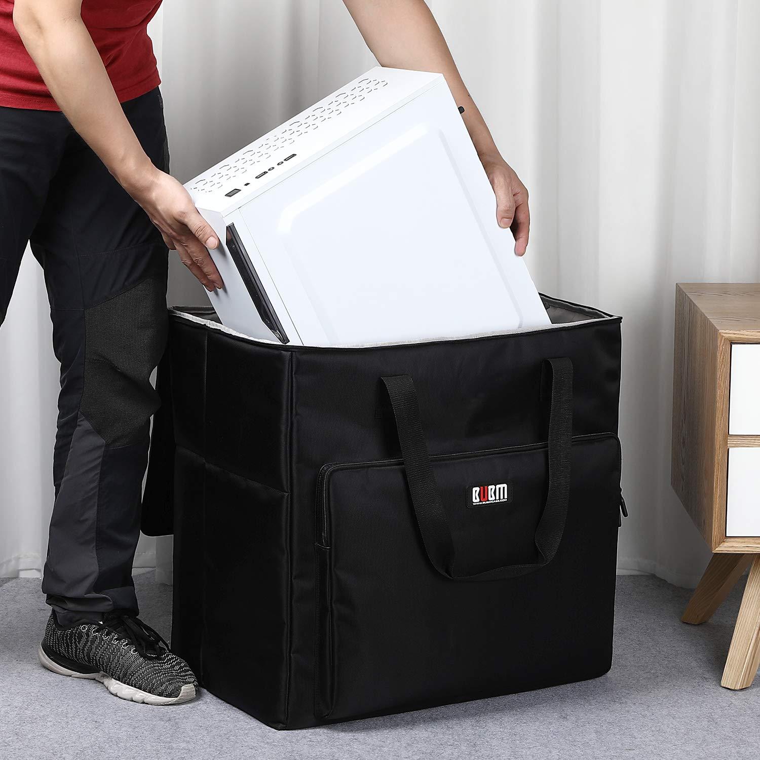 BUBM BUBM Desktop Computer Tower and Monitor Carrying Case,Protable Travel Tote Bag for PC Chassis, Monitor(Up to 24inch), Keyboard and Mouse,Black, Desktop Computer+ Monitor Bag, 3 light 24", Travel