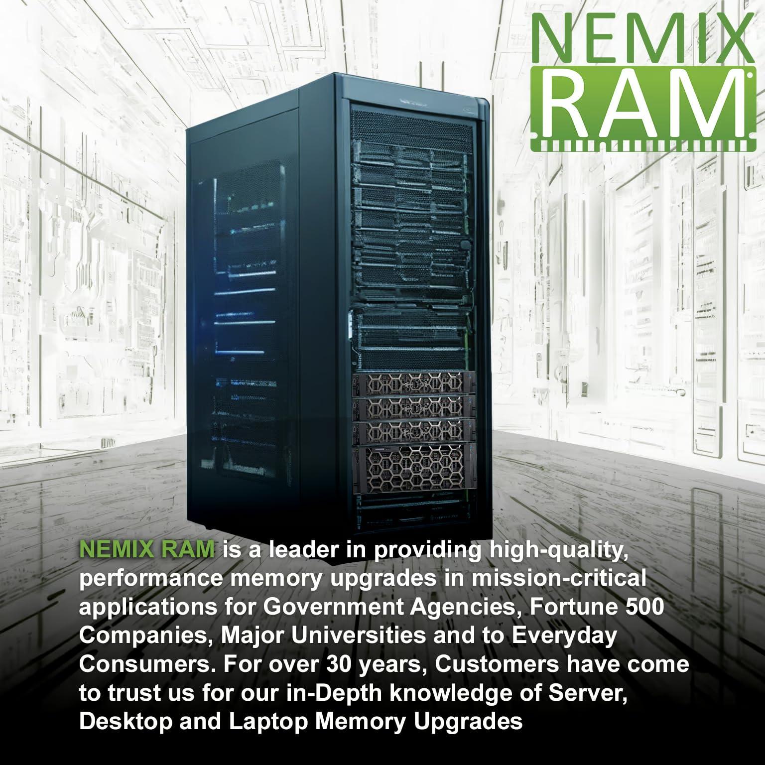 NEMIX RAM NEMIX RAM 128GB (4X32GB) DDR4 3200MHZ PC4-25600 2Rx8 1.2V 288-PIN ECC RDIMM Registered Server Memory KIT