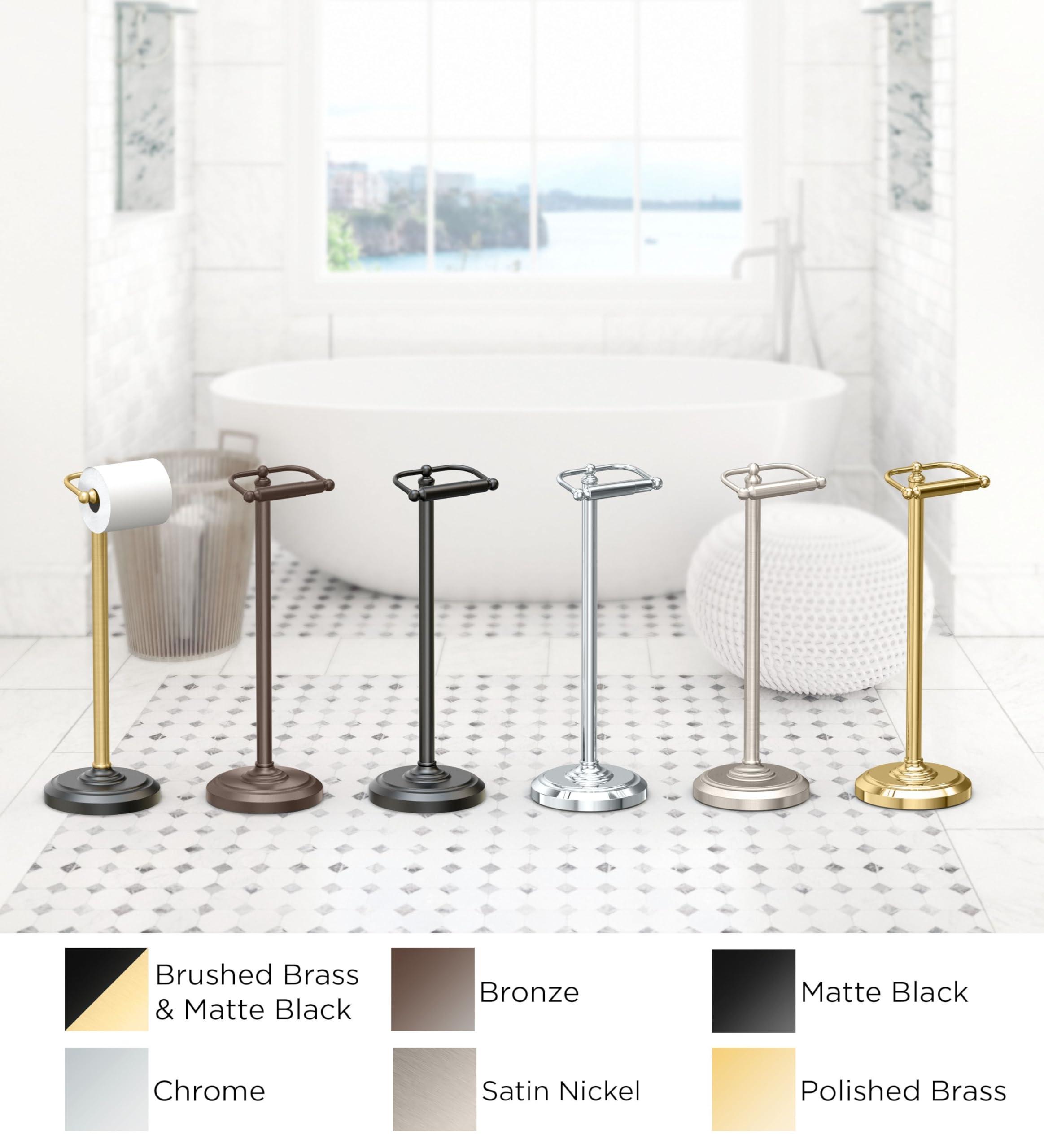 Gatco Gatco 1436SN Pedestal Toilet Paper Holder, Satin Nickel