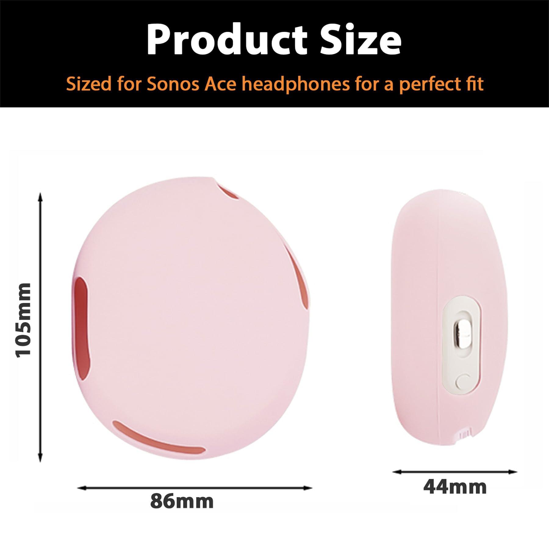 Adhiper Adhiper Silicone Case Cover for Sonos Ace Headphones, Sweat Ear Pads Cover/Case Cover/Headphone Cover Accessories, Sweatproof & Easily Washable (Pink)