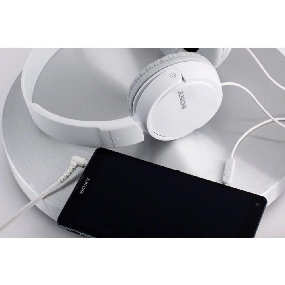 Sony Sony ZX Series Wired On-Ear Headphones with Mic, White MDR-ZX110AP