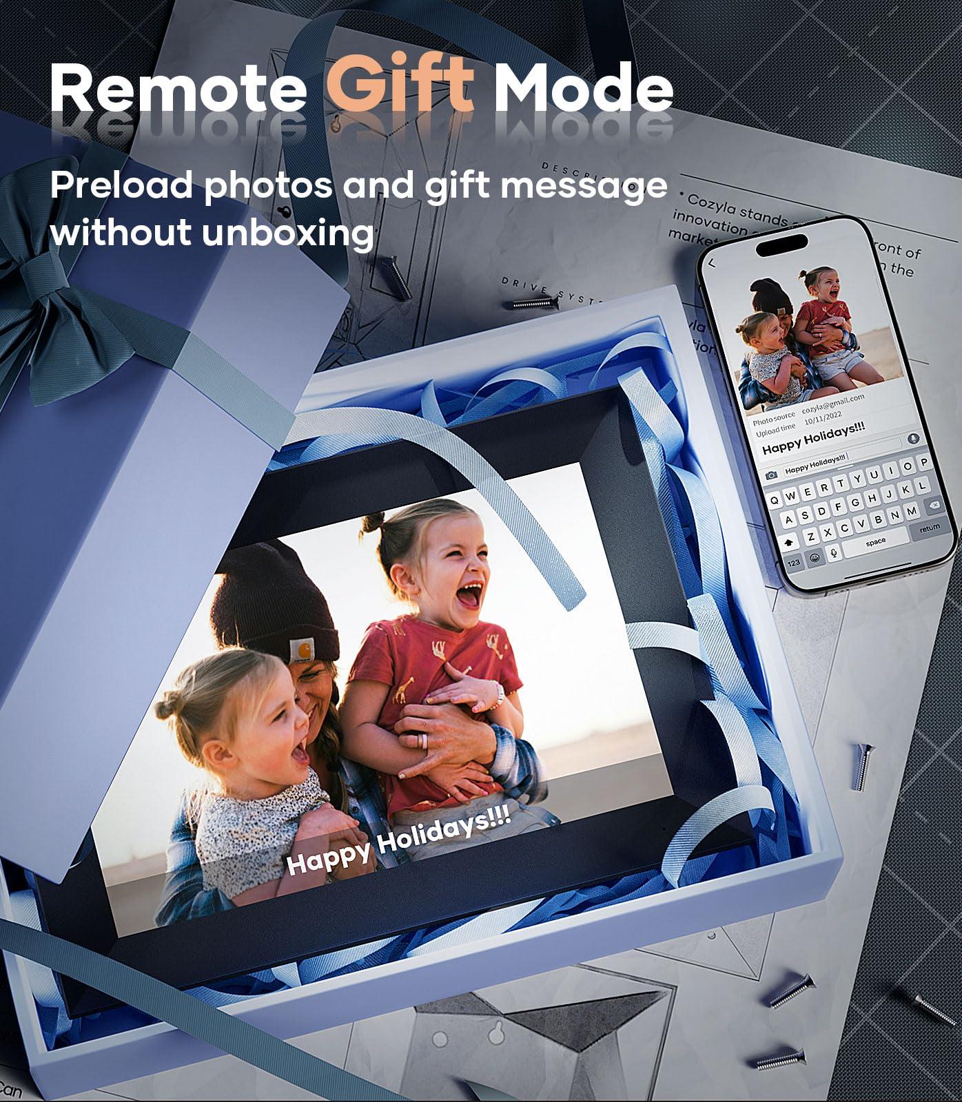 Cozyla Frame Cozyla Digital Picture Frame WiFi Free Unlimited Storage AI-Powered Send Pictures & Video via Google Photos Email Web Browser App Digital Photo Frame Electronic Picture Frame Slideshow 10.1 Inch Black