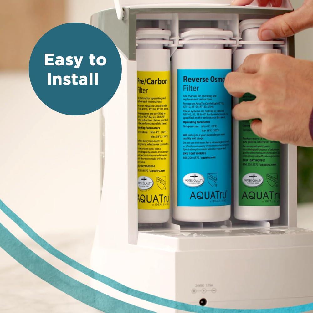 AQUA TRU AquaTru Carafe | Replacement Filters for AT100 Countertop Water Purifier | One-Year Carafe Filter Combo Pack