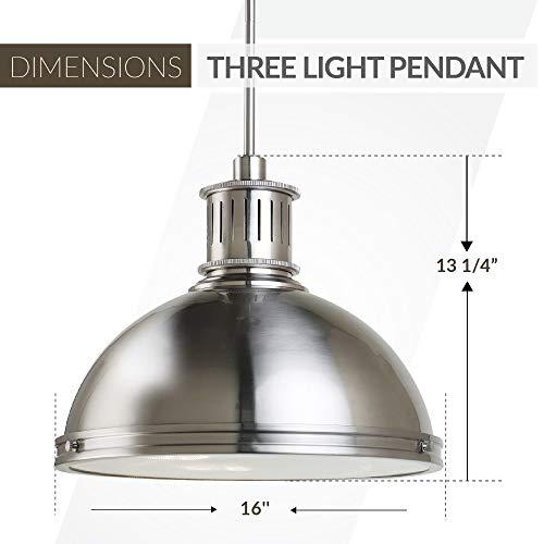 Sea Gull Lighting Sea Gull Lighting 65087-962 Pratt Street Metal Pendant Hanging Modern Fixture, Three - Light, Brushed Nickel