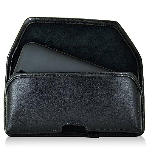TurtleBack Turtleback Belt Case Compatible with iPhone 5S SE Juice Pack Helium, Air, Plus, Space Pack Black Holster Leather Pouch with Heavy Duty Rotating Ratcheting Belt Clip Horizontal