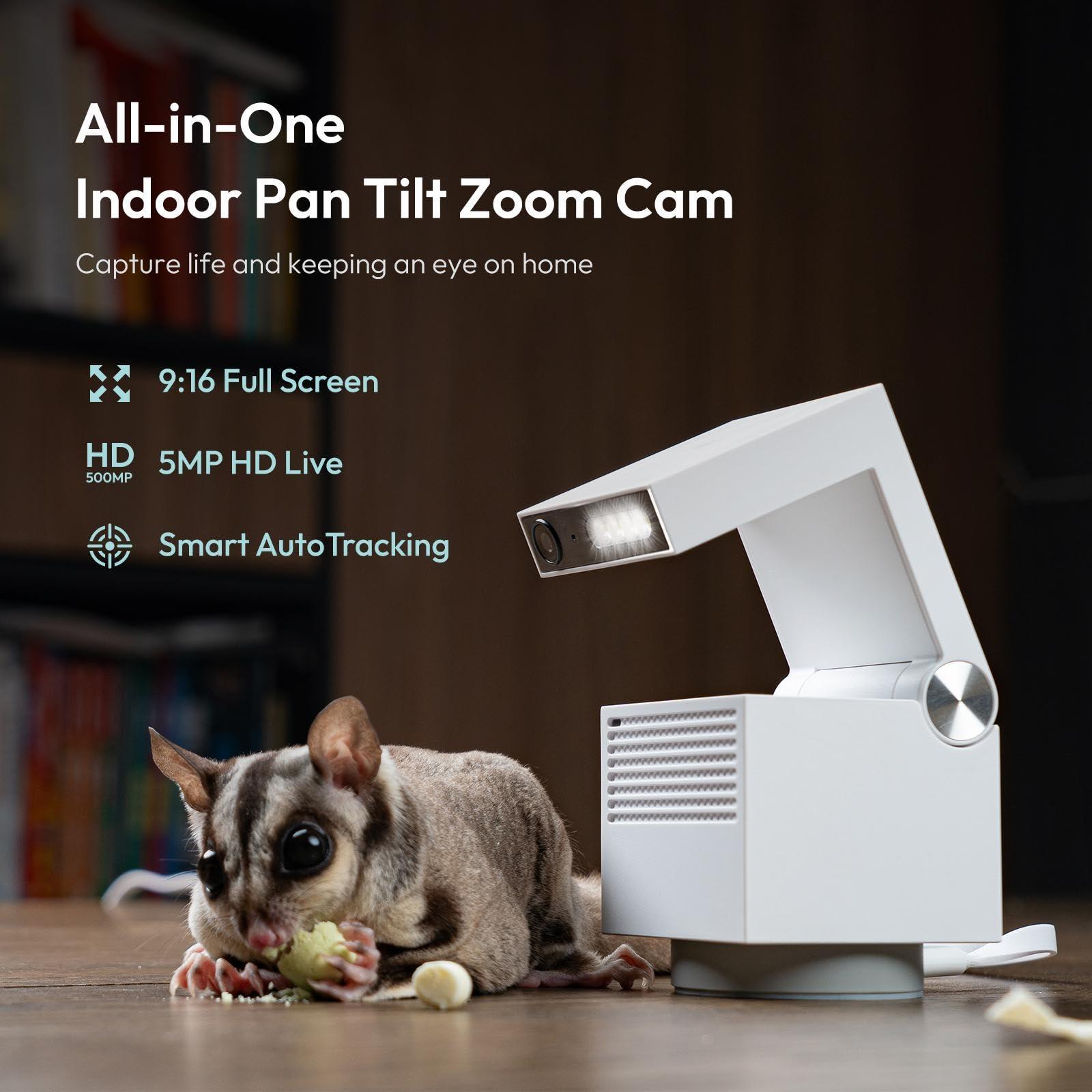 psync psync Genie S 2.7K HD Indoor Security Camera with 6X Zoom, 2-Way Audio, Privacy Protection, Motion Tracking for Baby & Pet, 350 Pan & 135 Tilt, 32GB Local Storage, Compatible with Alexa