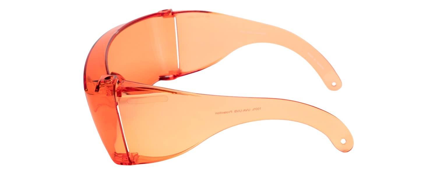 Calabria Calabria 3000 Large Fit Over Safety Glasses Fitover Prescription Eyewear Orange Men Women Wrap Around Anti Fog Scratch Glare