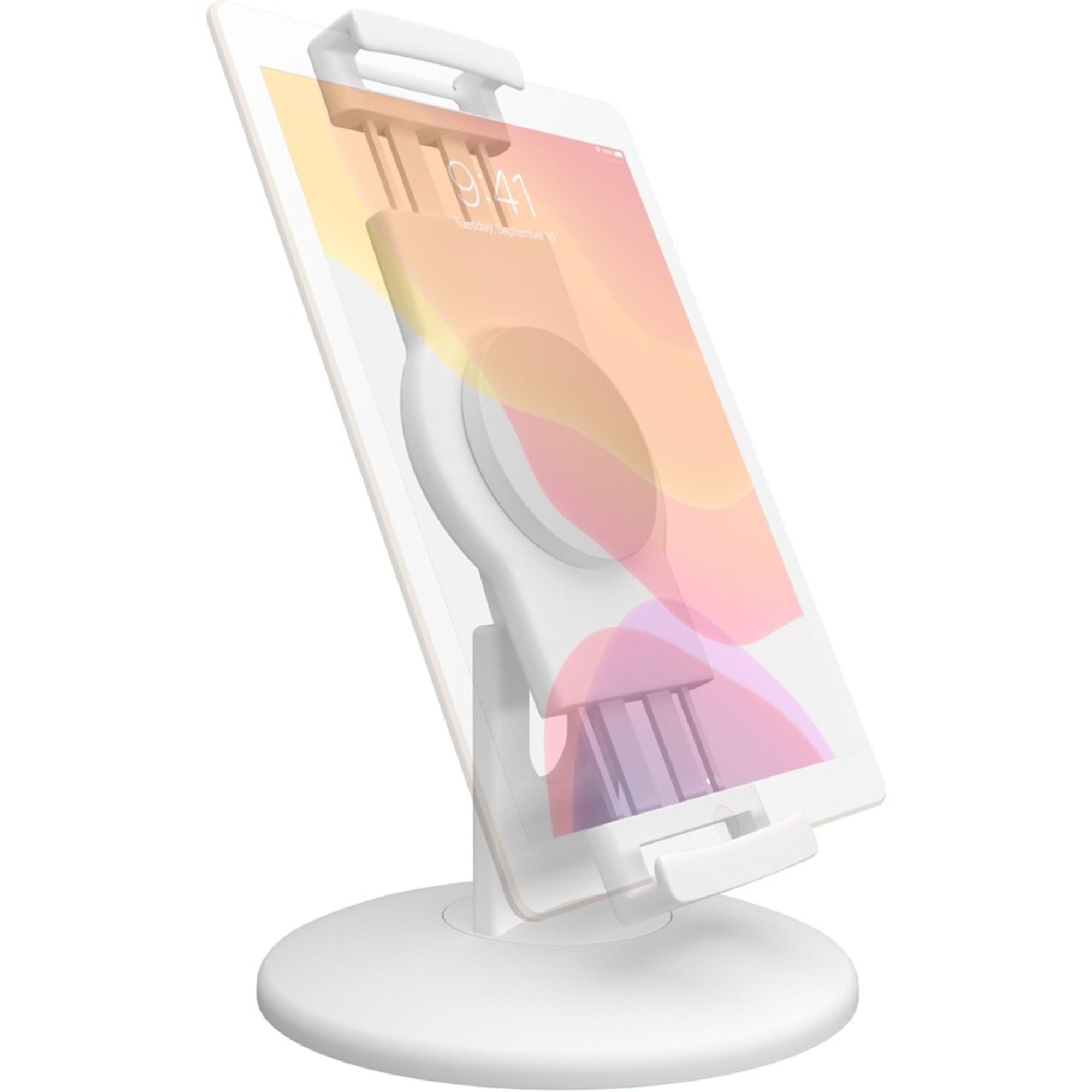 CTA Digital Quick-Connect Desk Mount CTA Universal Quick-Connect Desk Mount with 360-Degree Rotation for iPad 10th Gen 10.9\" - iPad Mini 5 - iPad Gen 7/8/9 Gen 10.2 - Galaxy Tab S3 & More - White (PAD-QCDMW)