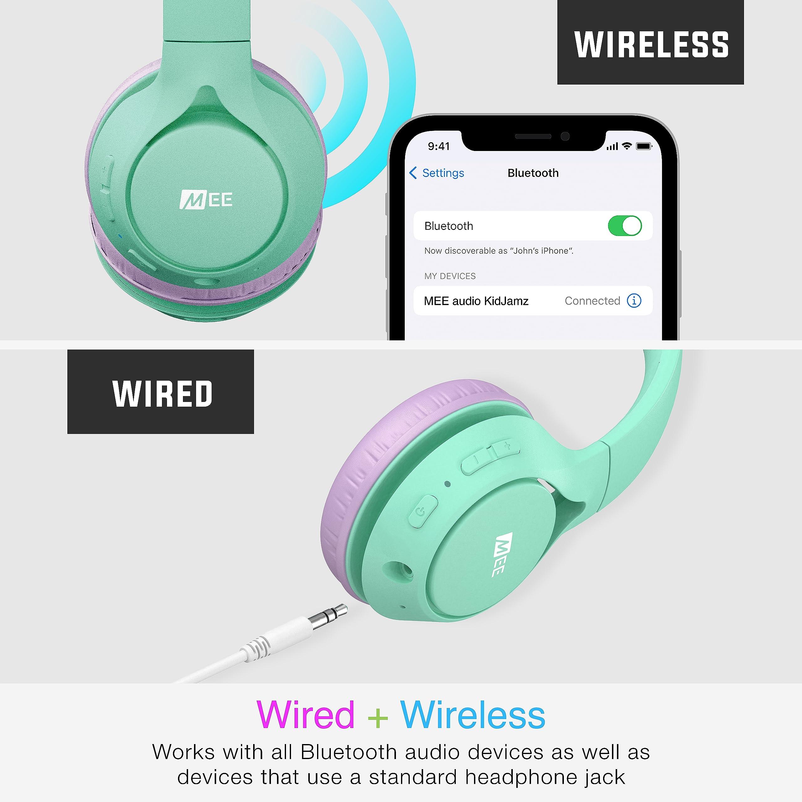 MEE audio MEE audio KidJamz KJ45BT Children's Safe Listening Bluetooth Wireless Headphones (2Pack, MT&PK)