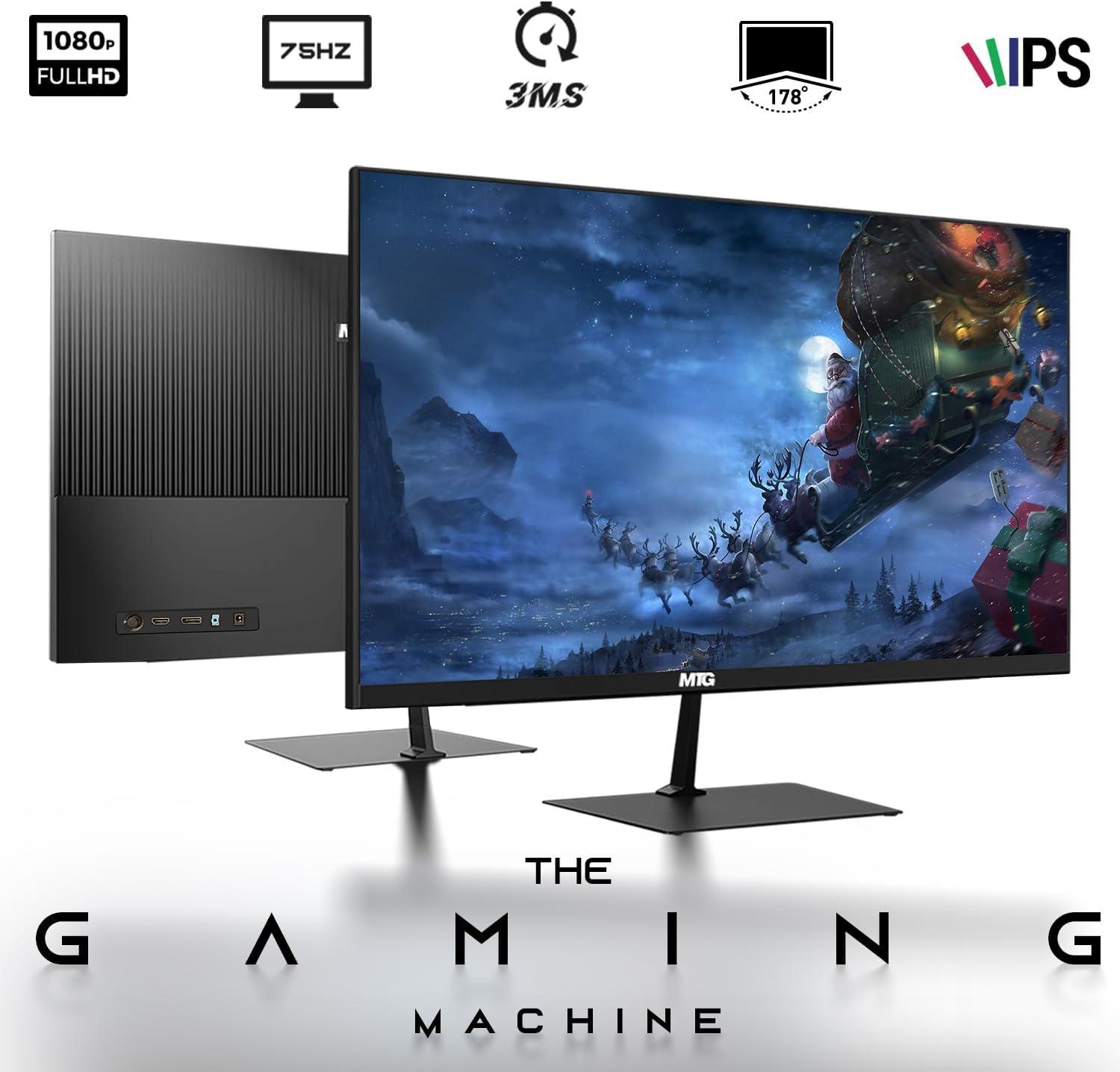 TechMagnet HP G2 Desktop Computer PC, Intel Core i3, 8GB RAM, 256GB SSD, 24 Inch Monitor, RGB Speaker, RGB Keyboard with AI-Enabled Copilot Key Mouse, 2X ARGB Fan, WiFi, Windows 11 Pro (Renewed)