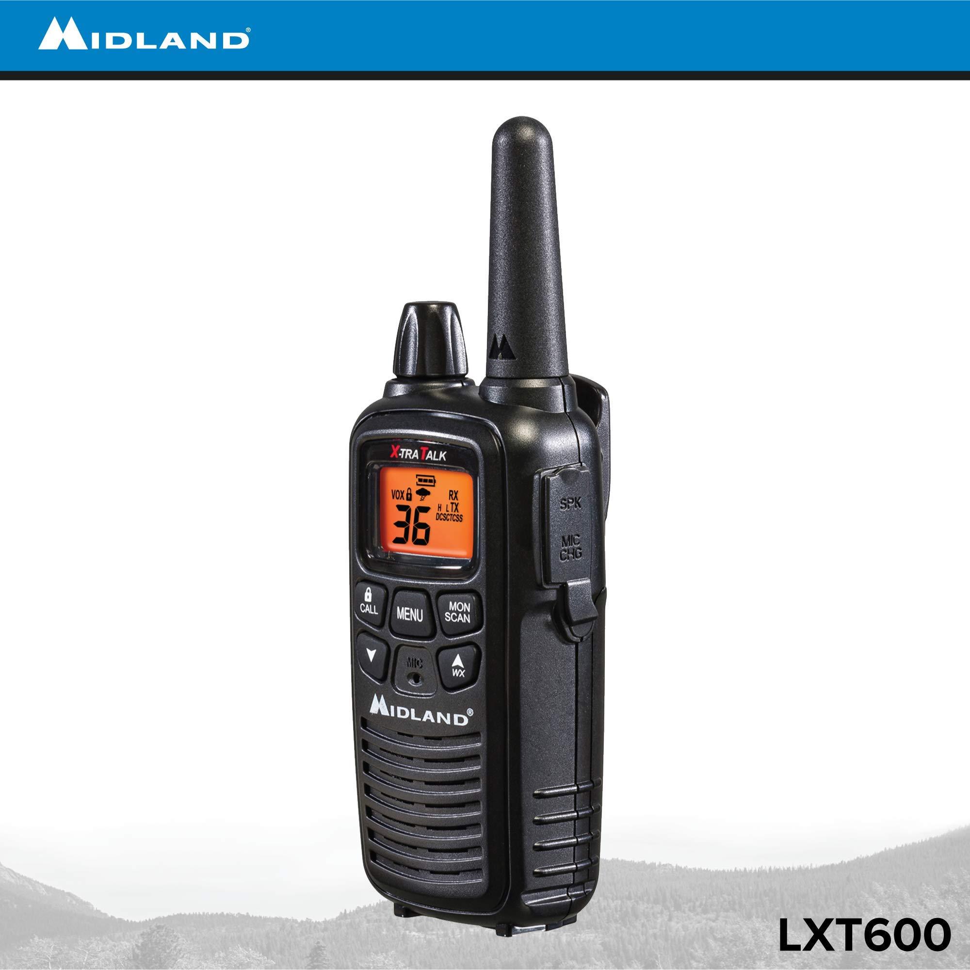 Midland Midland LXT600VP3 36 Channel FRS Two-Way Radio - Up to 30 Mile Range Walkie Talkie - Black (Pack of 6)