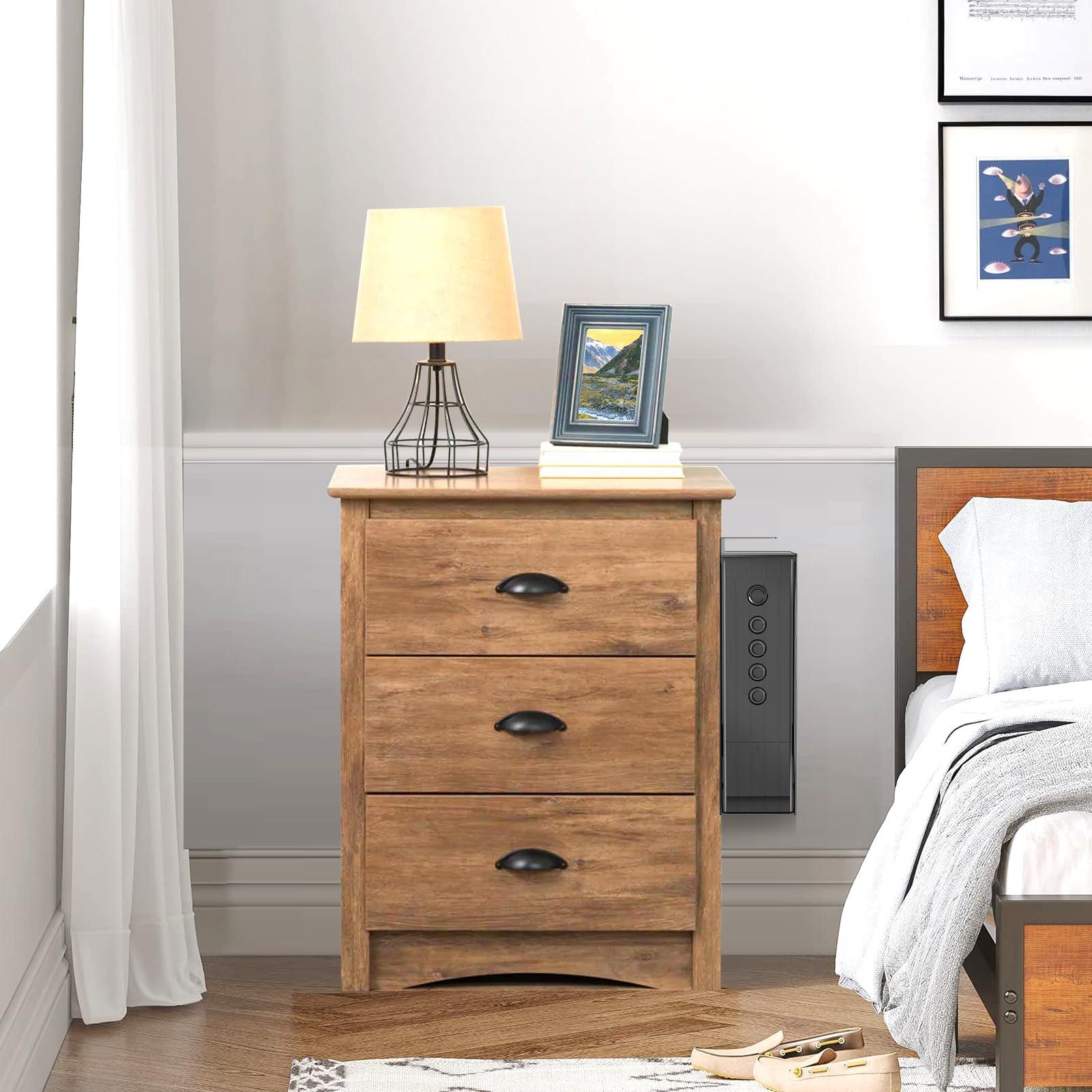 SOULYI SOULYI Biometric Slider Handgun Safe, Quick Access Pistol Safe for Nightstand, Bedside, Desk, Vehicle with Fingerprint, PIN Code, Key Lock, LED Light, and Silent Mode