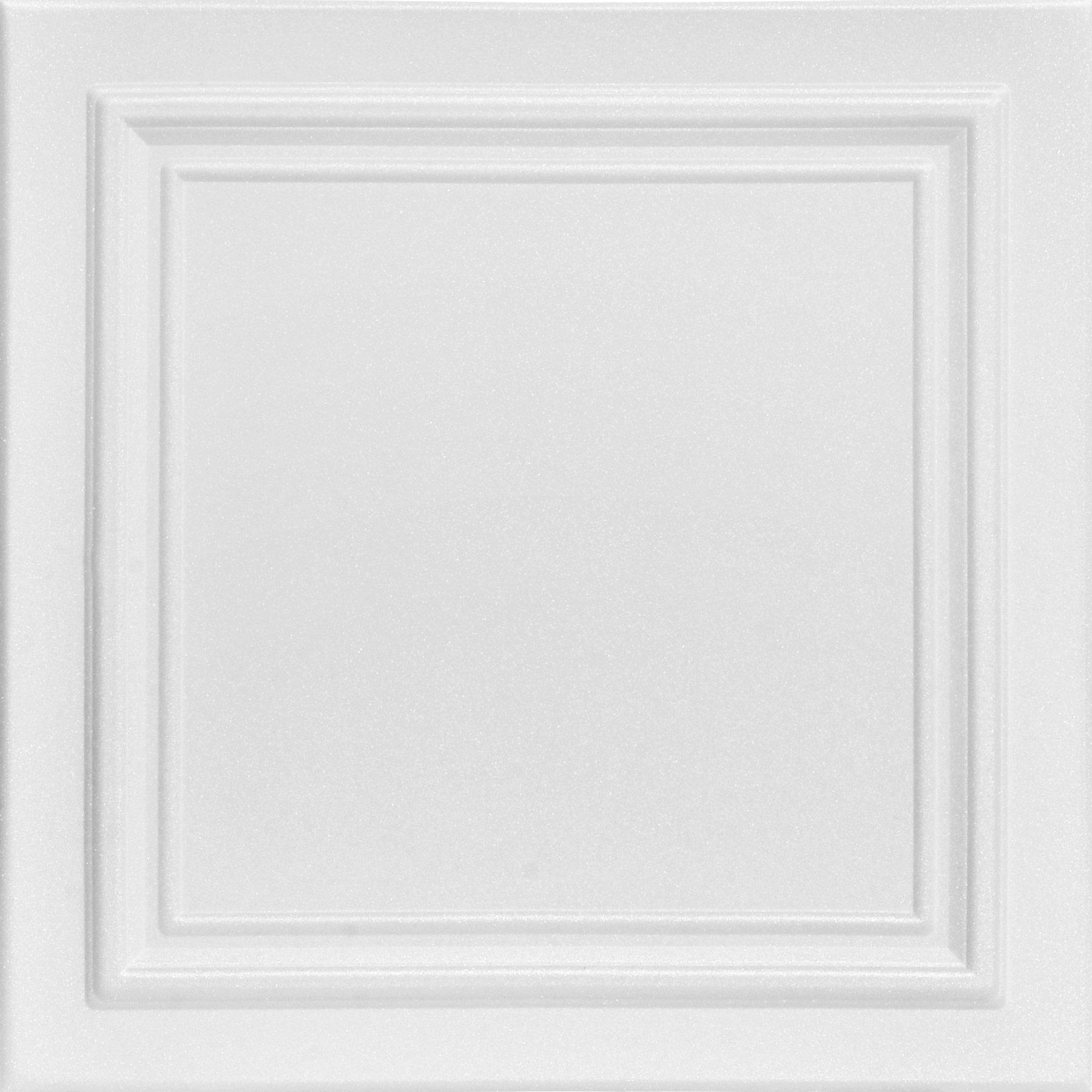 A La Maison Ceilings A La Maison Ceilings R24 Line Art Foam Glue-up Ceiling Tile (21.6 sq. ft./Case), Pack of 8, Plain White