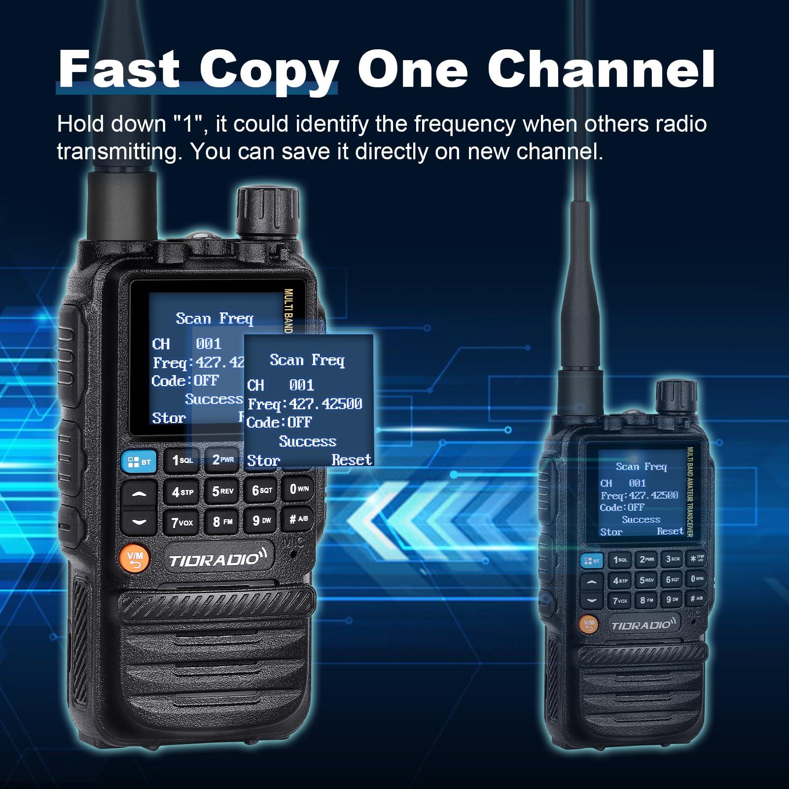 TIDRADIO TIDRADIO TD-H3 Ham Radio Type C & Wireless Programming(4PCS Batteries)8-Band Long Range Walkie Talkies Rechargeable Handheld Portable Full-Featured 2 Way Radios- Black, Full Kit 2Pack