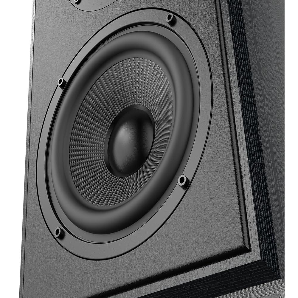 SAMTRONIC SAMTRONIC Passive Bookshelf Speakers 5.25" High Output Woofer and 4 inches Ribbon Tweeter Wood Color, Pair - Needs Amplifier or Receiver to Operate