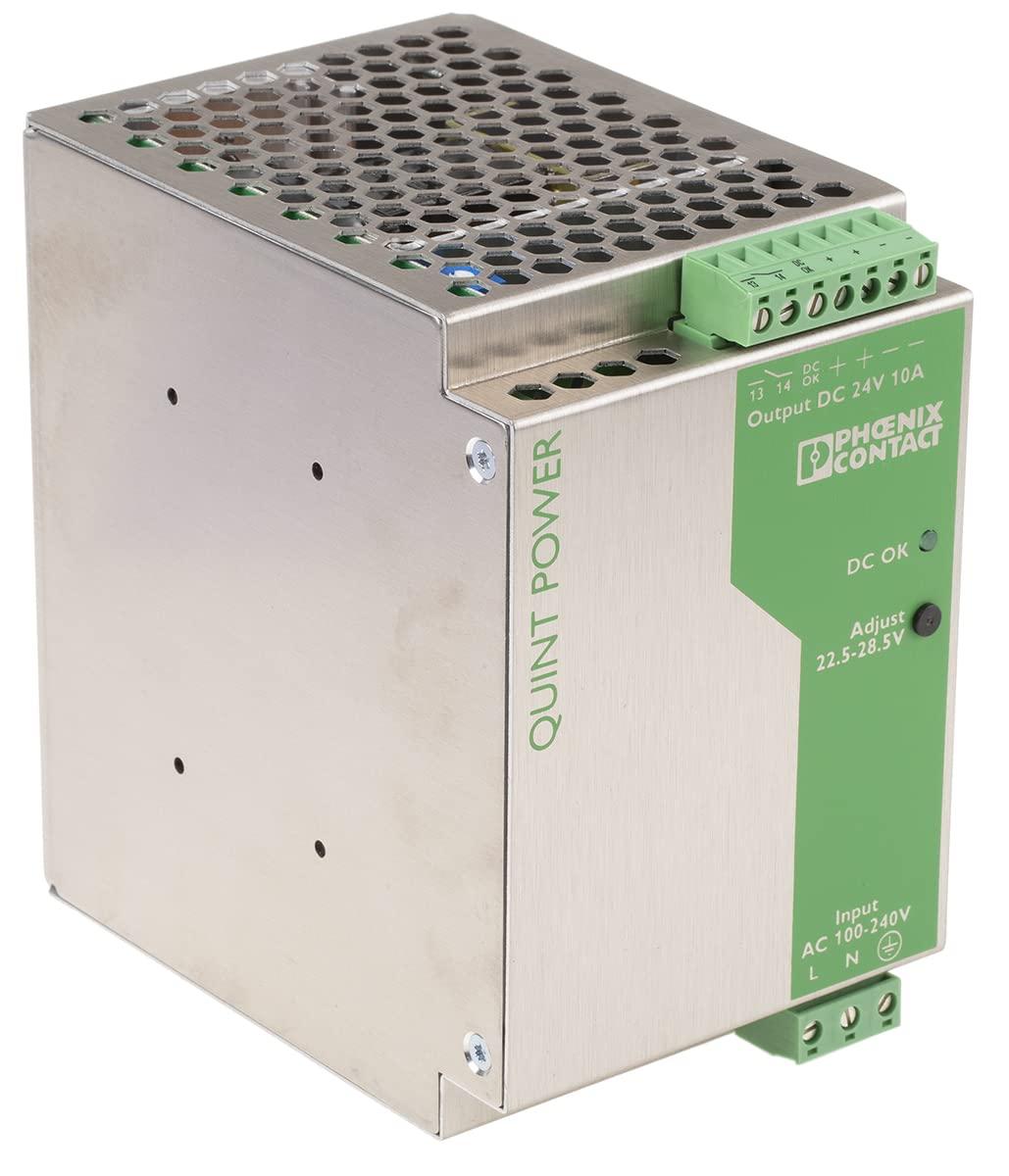 PHOENIX CONTACT Phoenix Contact QUINT-PS-100-240AC/24DC/10 DIN Rail Power Supply 24Vdc 10A 240W, 1-Phase