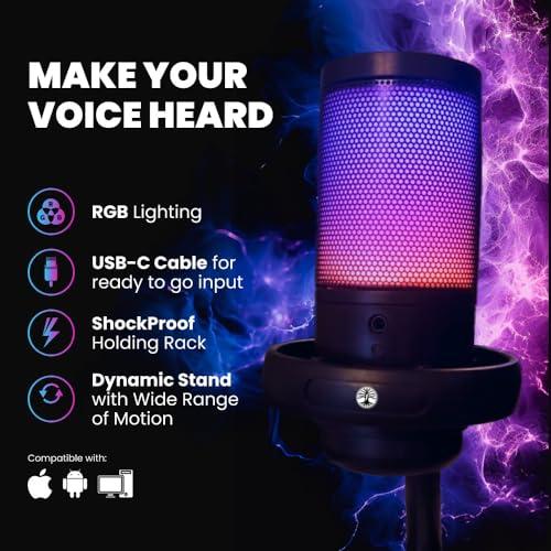 Abel Gaming Live Streaming Kit- Perfect for Streaming Video Games on Twitch, YouTube, Podcasts and Working from Home. includes 1920x1080p Webcam, Professional USB Microphone, and One LED Multi-Color Light